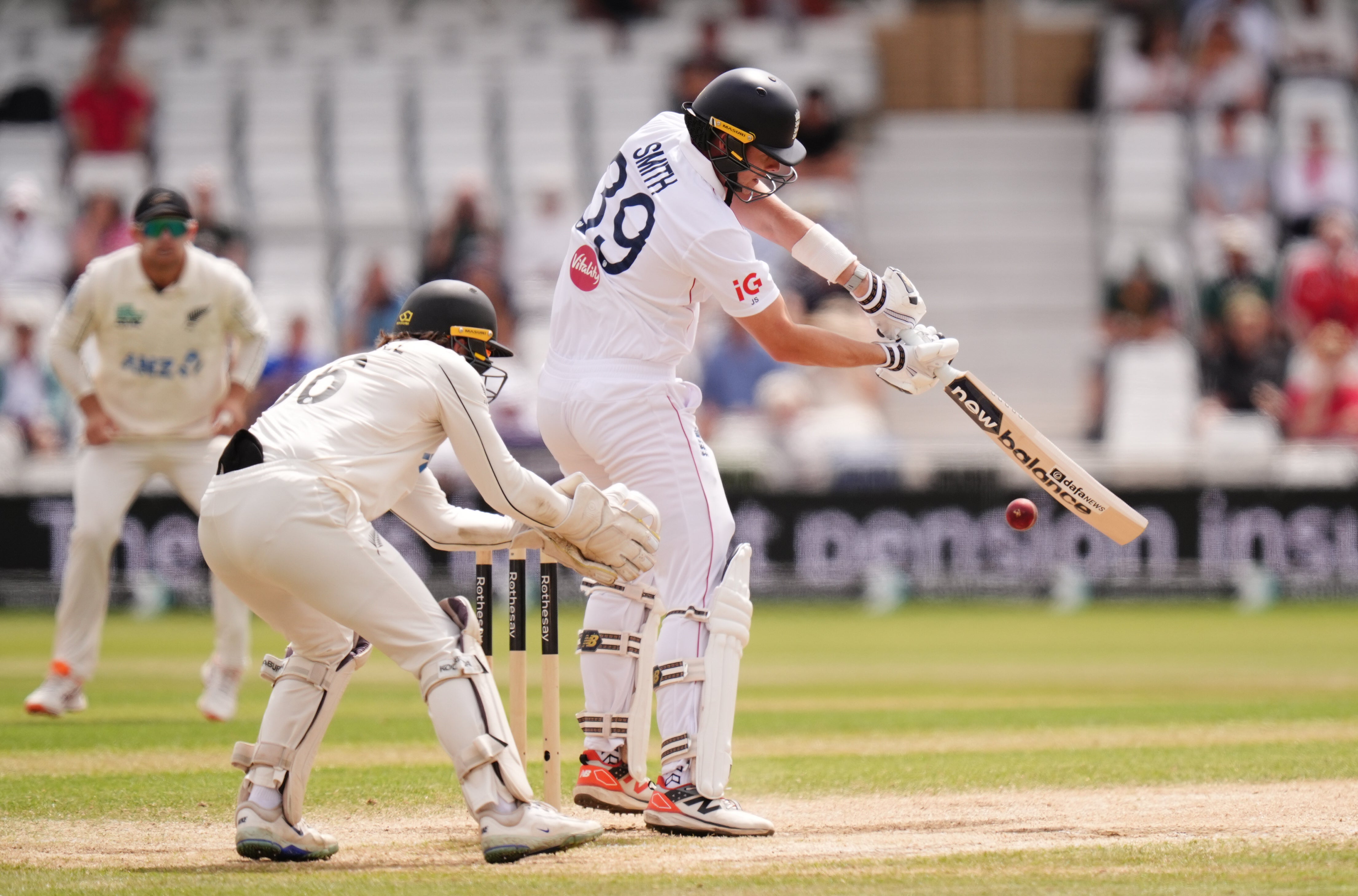 Jamie Smith reached lunch unbeaten on 47 (Jacob King/PA). (PA Wire)