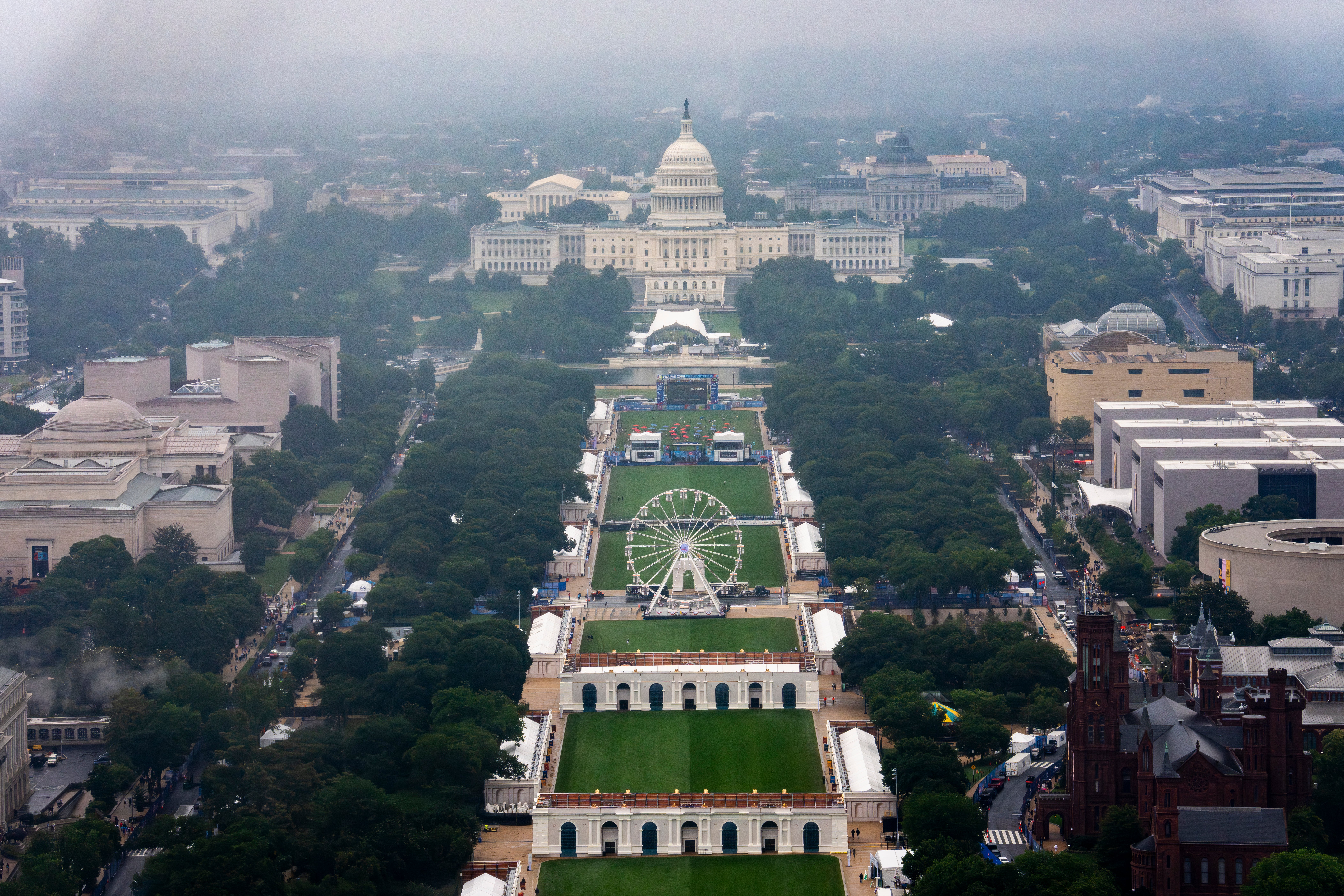 Freedom250’s 16-day Great American State Fair, which kicked off last week, failed to attract large crowds on the National Mall this weekend (Getty)