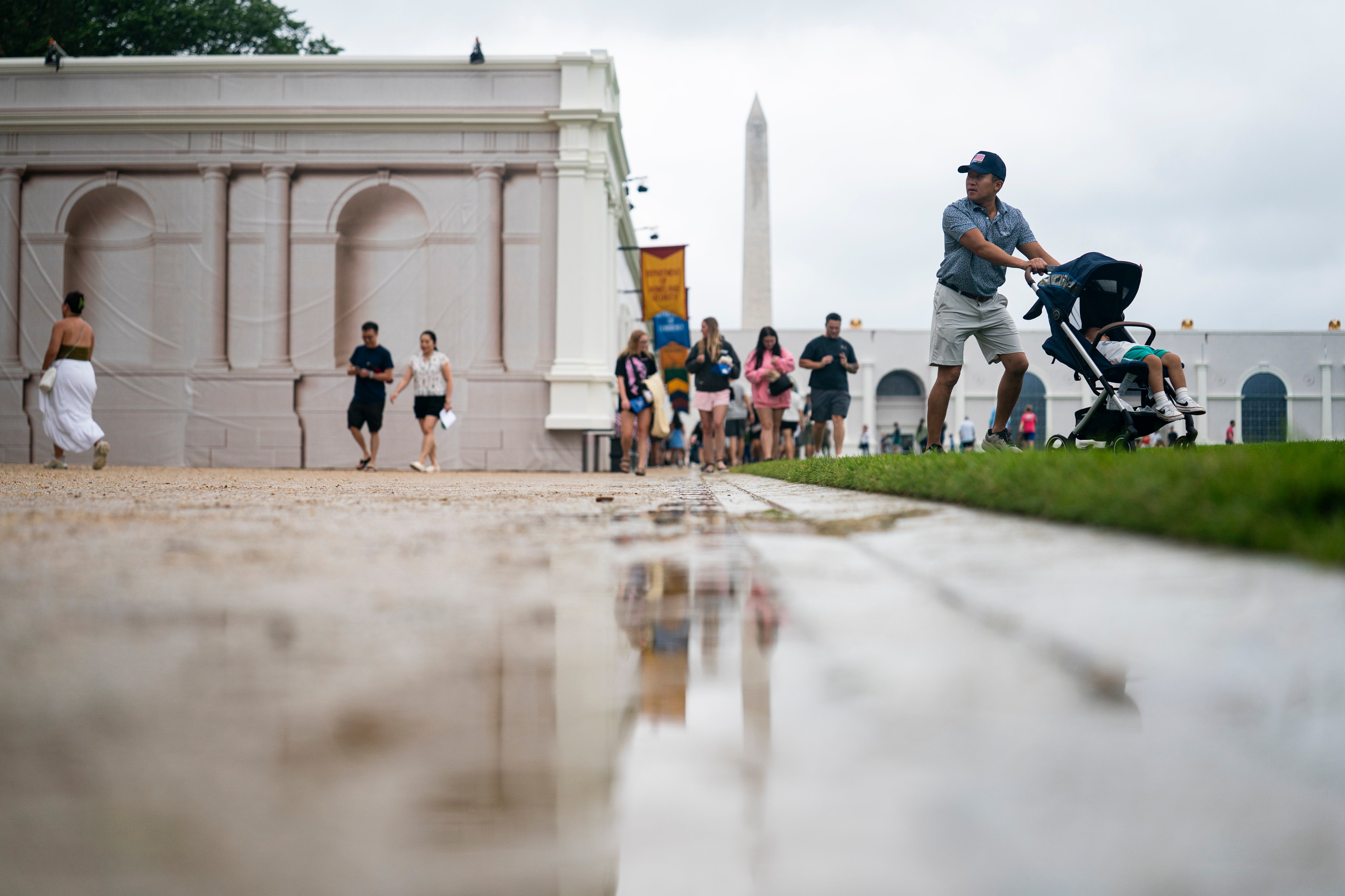 The event on the National Mall was hampered by poor weather