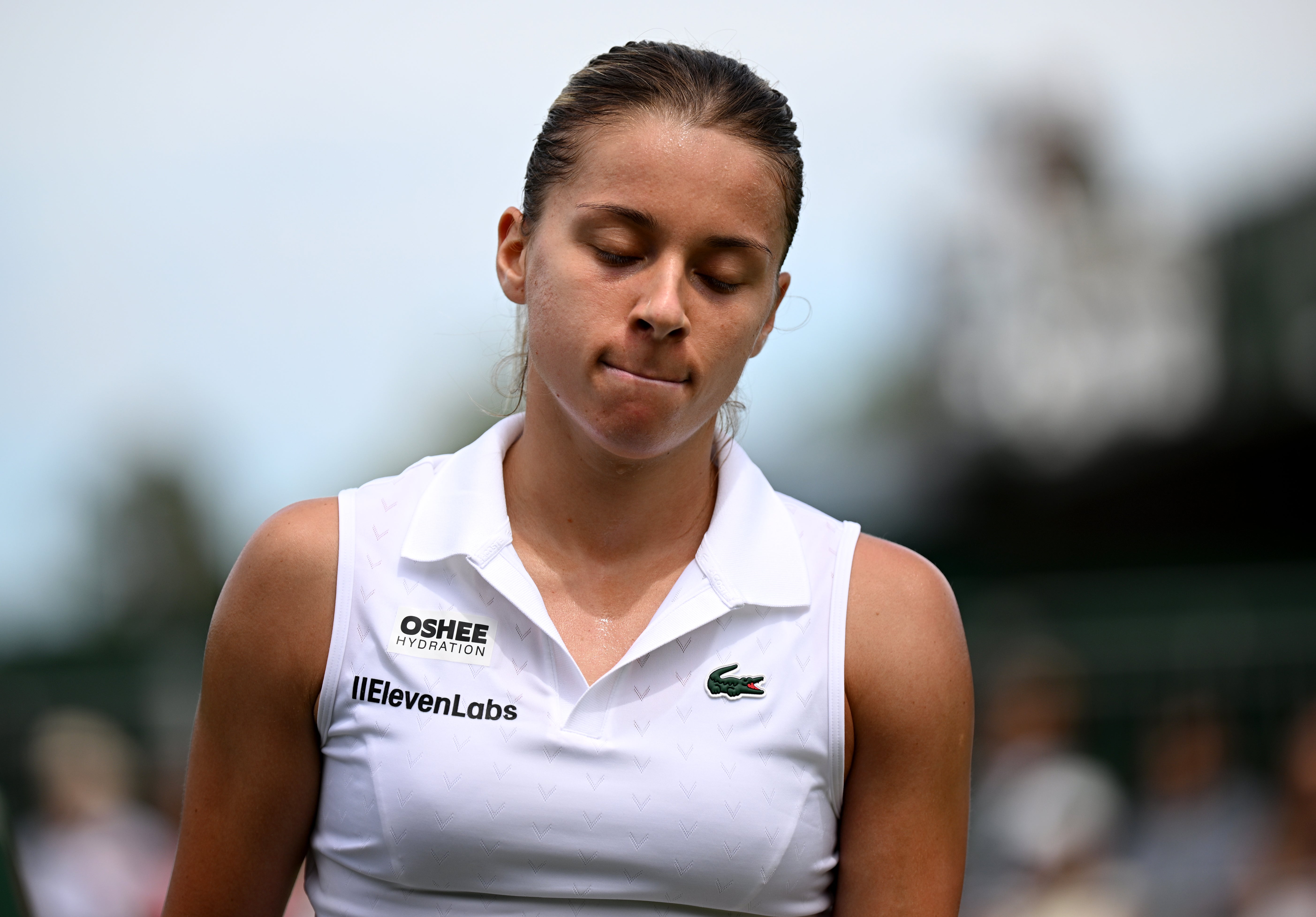 Maja Chwalinska was knocked out of Wimbledon by qualifier Mananchaya Sawangkaew