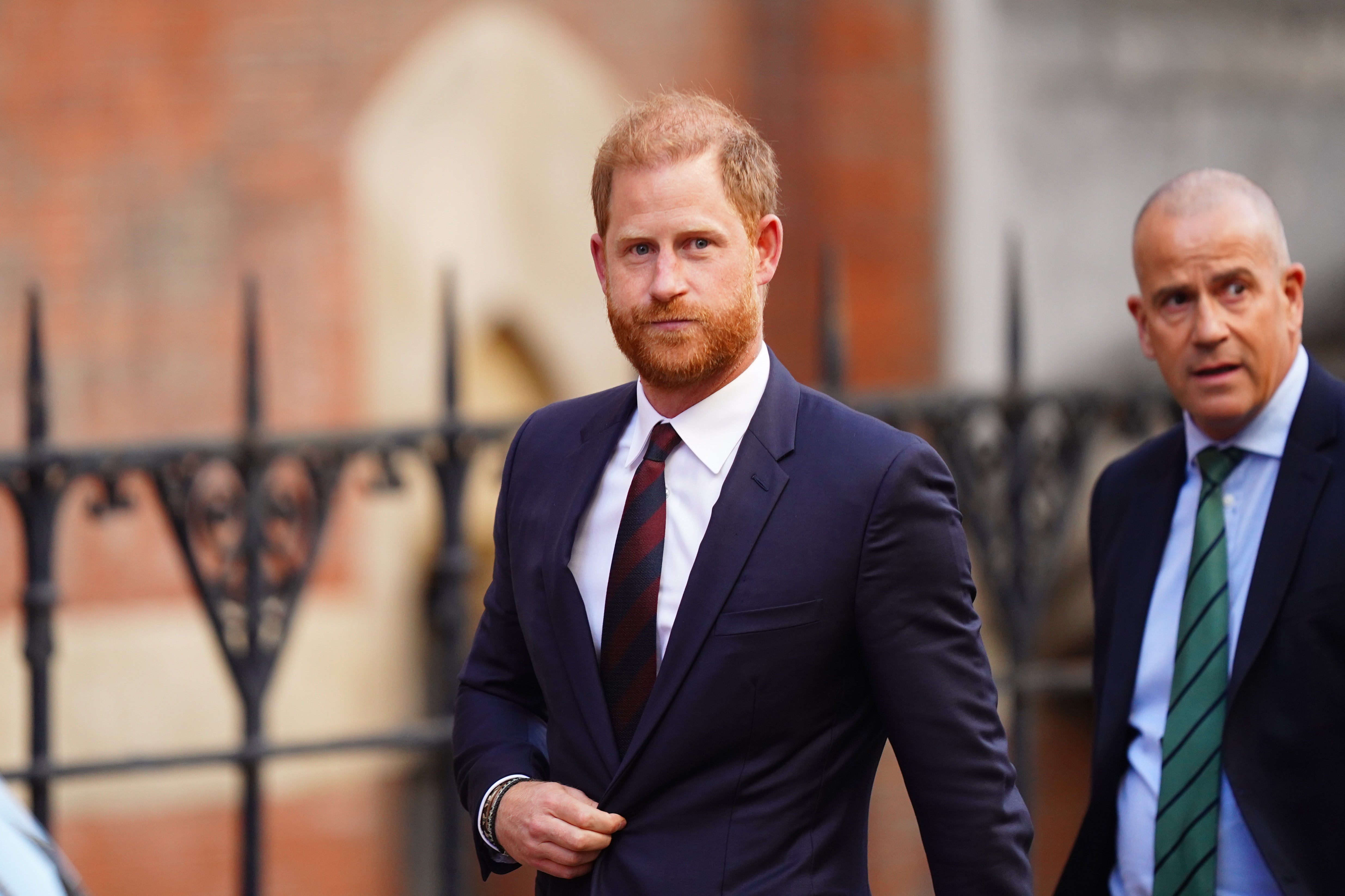 The Duke of Sussex leaves the Royal Courts of Justice, central London, after his appeal against a High Court ruling on his legal claim against the Home Office over the level of security he receives while he is in the UK (PA Archive)