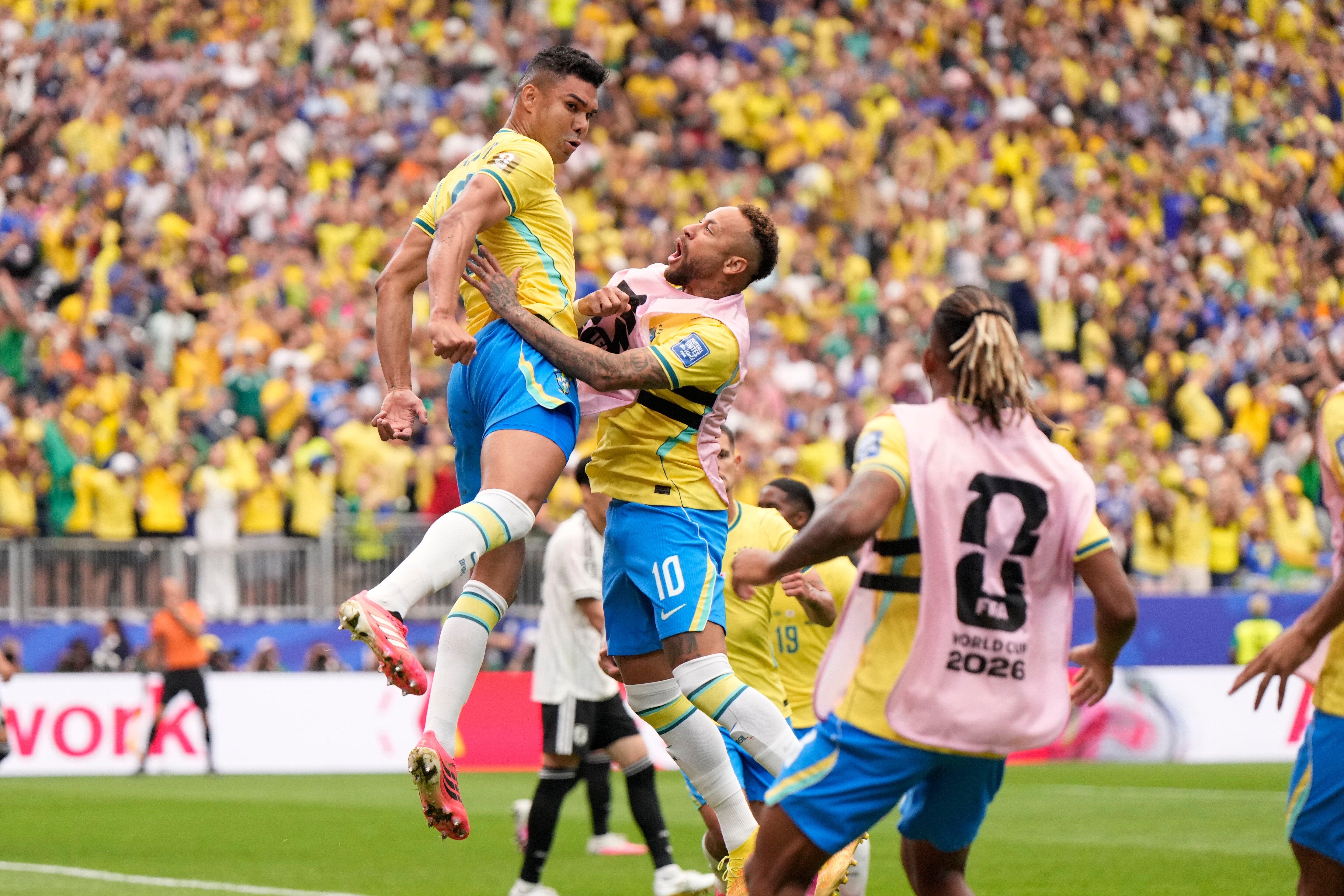 Casemiro reacts after equalising against Japan