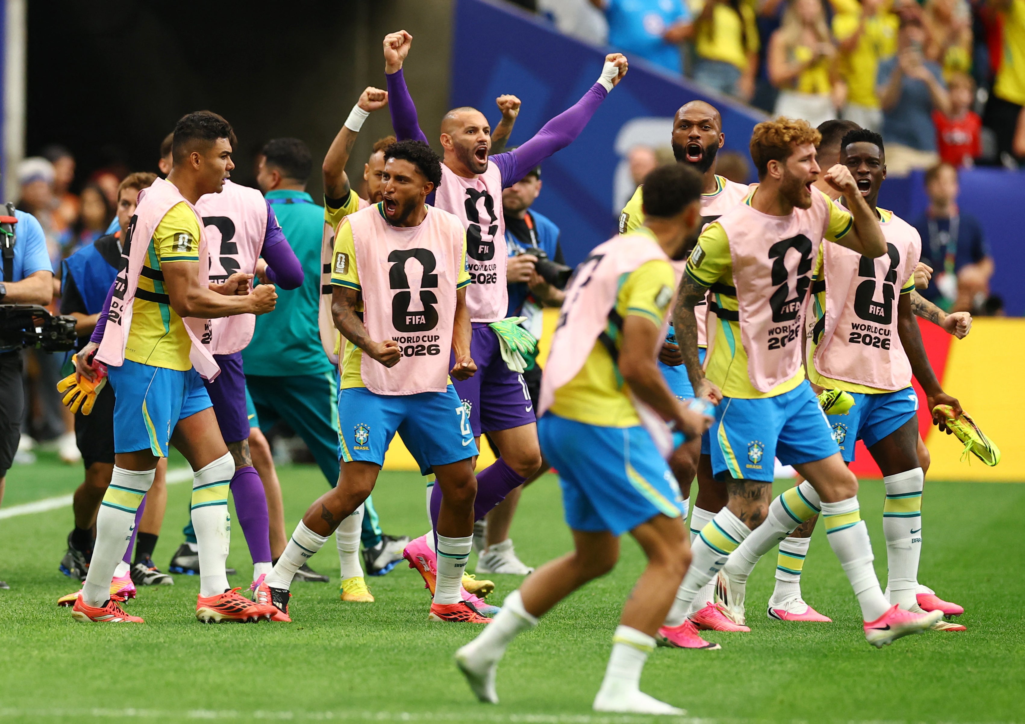 Brazil celebrate against Japan