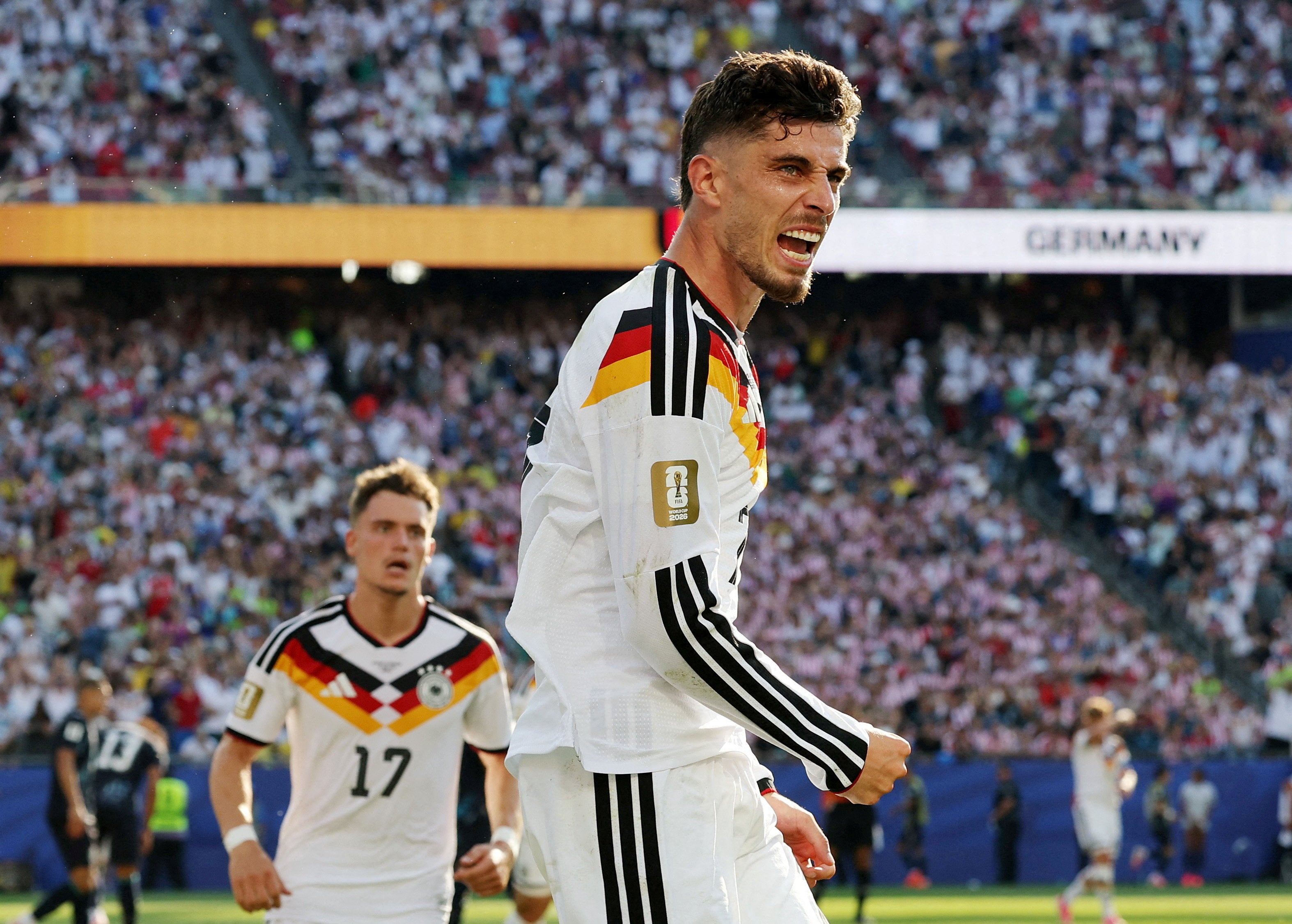 Germany's Kai Havertz celebrates scoring their first goal