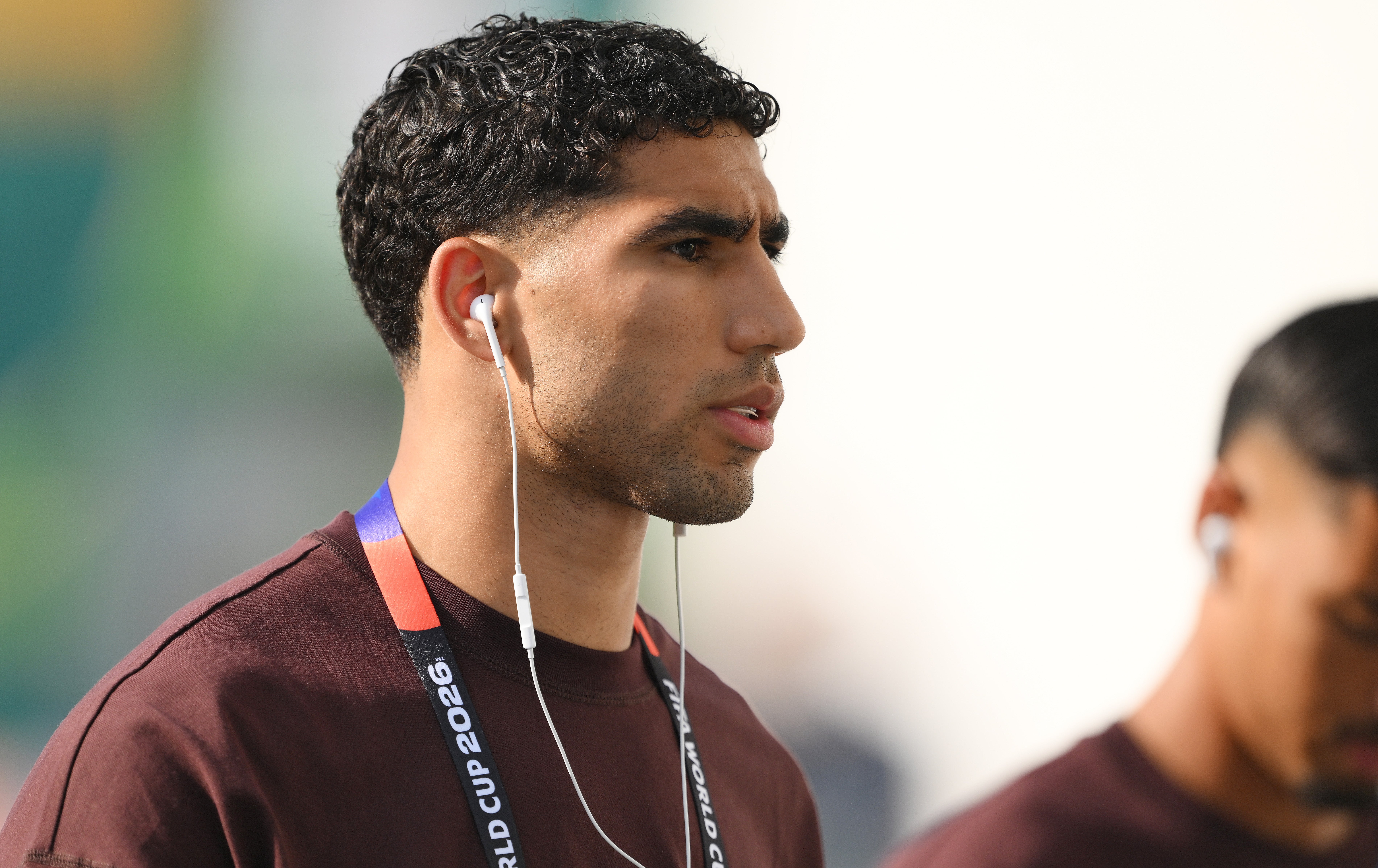 Achraf Hakimi before the match against the Netherlands