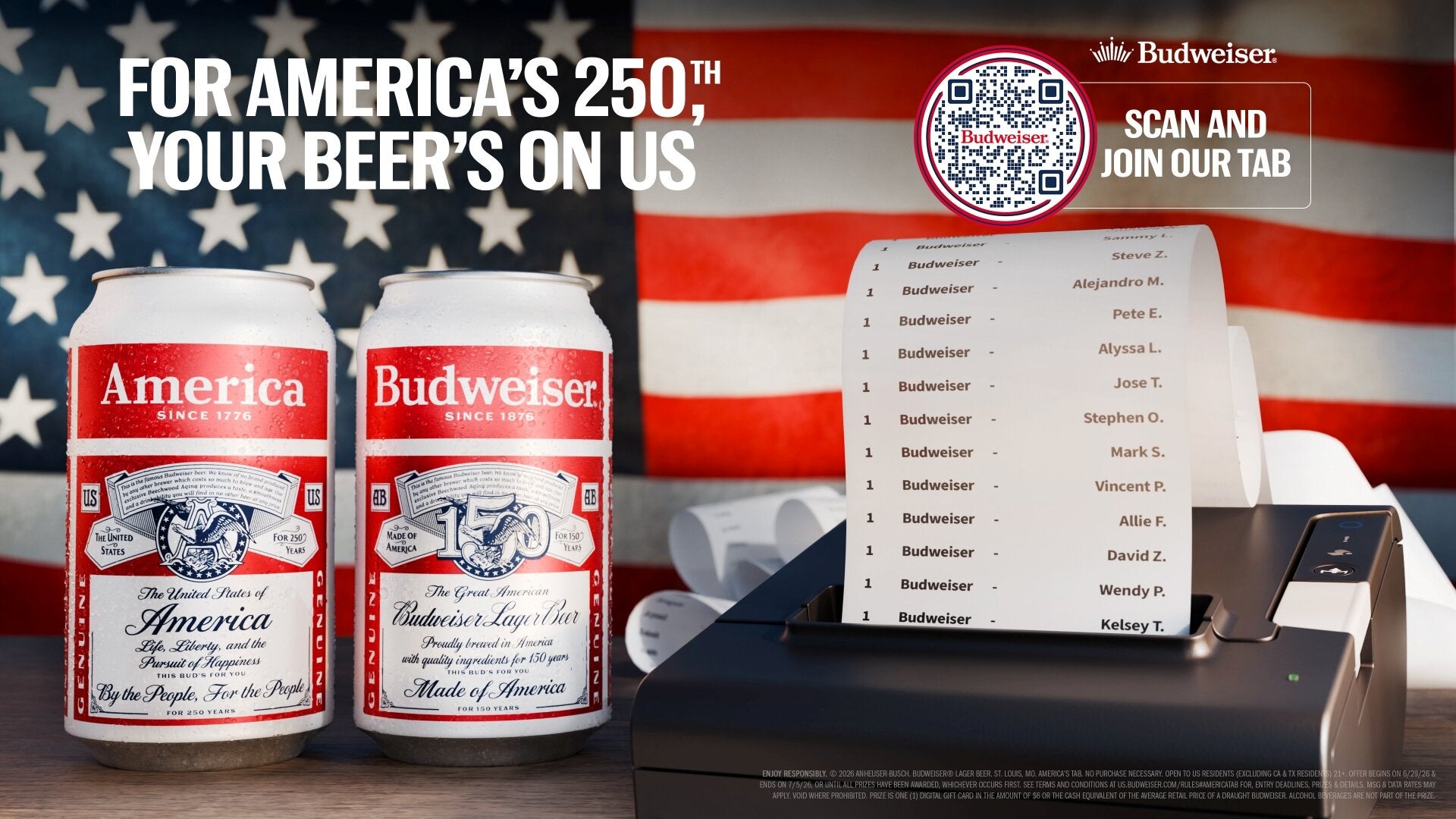 independent.co.uk - Owen Scott - To celebrate America's 250th birthday, Budweiser is giving away free beer