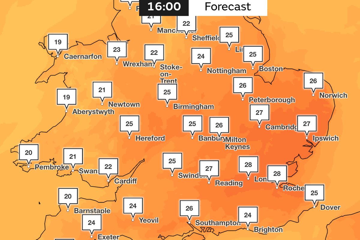 Mapped: Where temperatures will hit 31C in July heatwave – UK Times Mapped: Where temperatures will hit 31C in July heatwave – UK Times