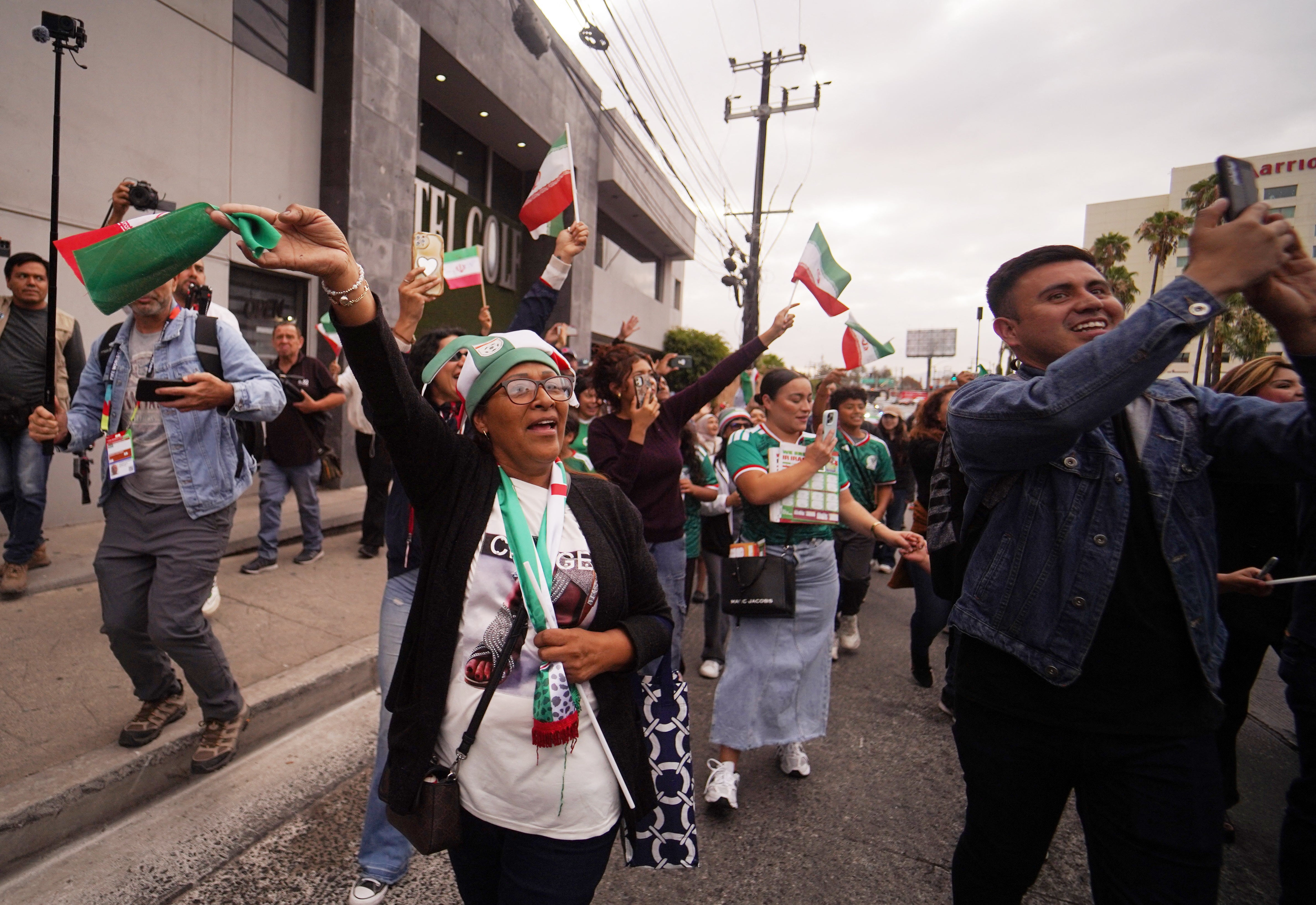Fans greeted the team outside their hotel (Reuters)