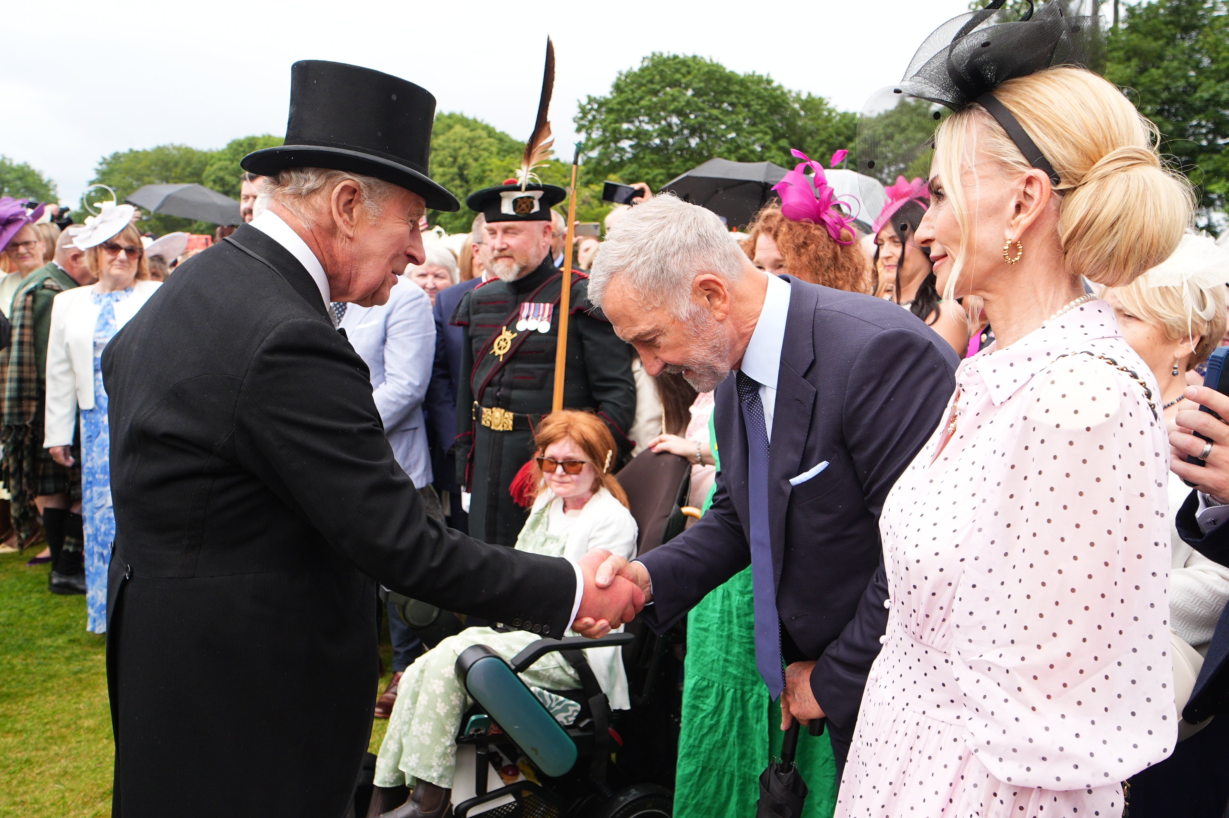 Charles greeted Scottish football hero Graeme Souness accompanied Isla at the Garden Party (Aaron Chown/PA) (PA Wire)