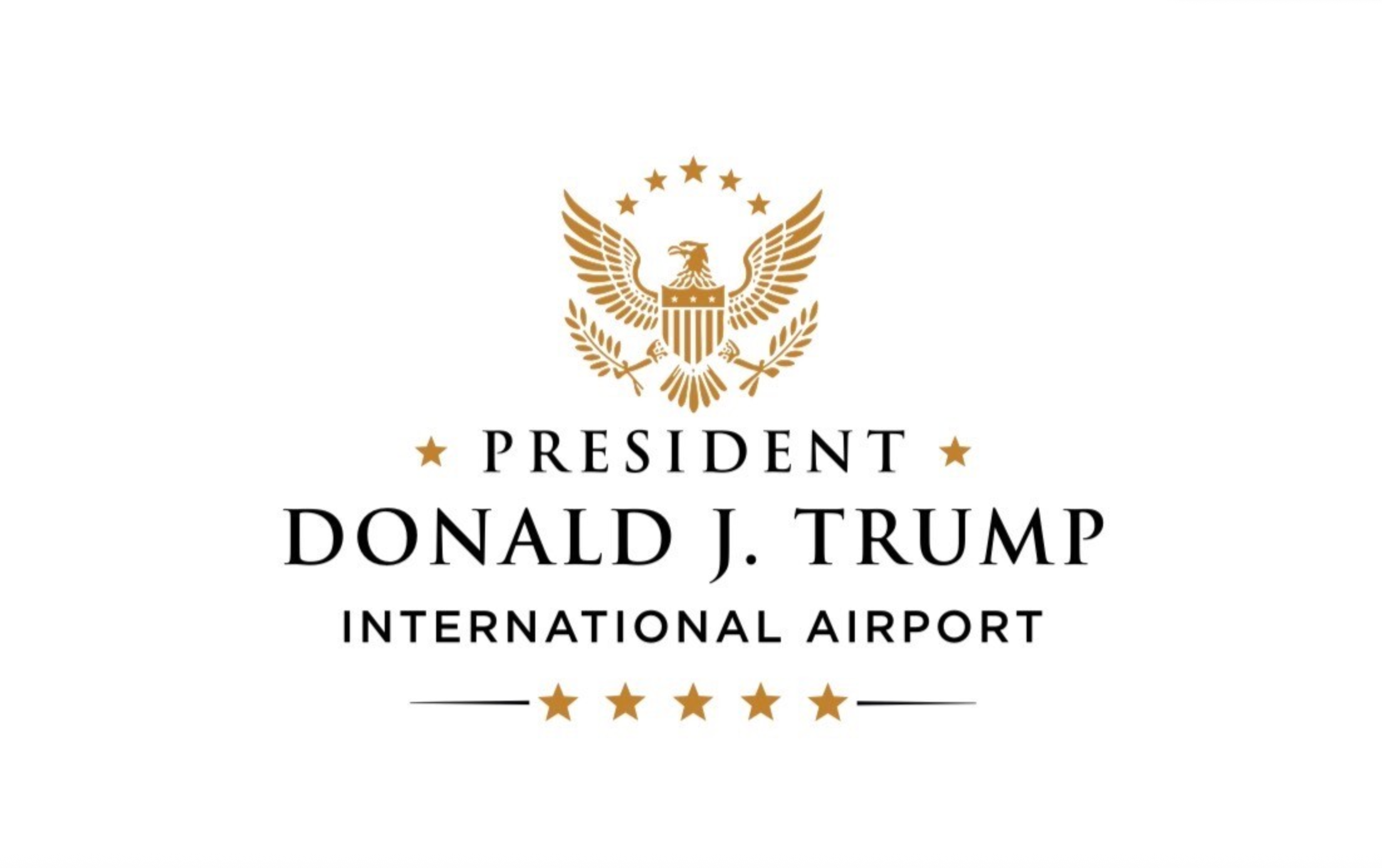 Eric Trump unveiled the new logo for the airport in May, writing on social media: ‘There is no person more deserving of this incredible honor than [President Trump].’ (@RealDonaldTrump, Truth Social)