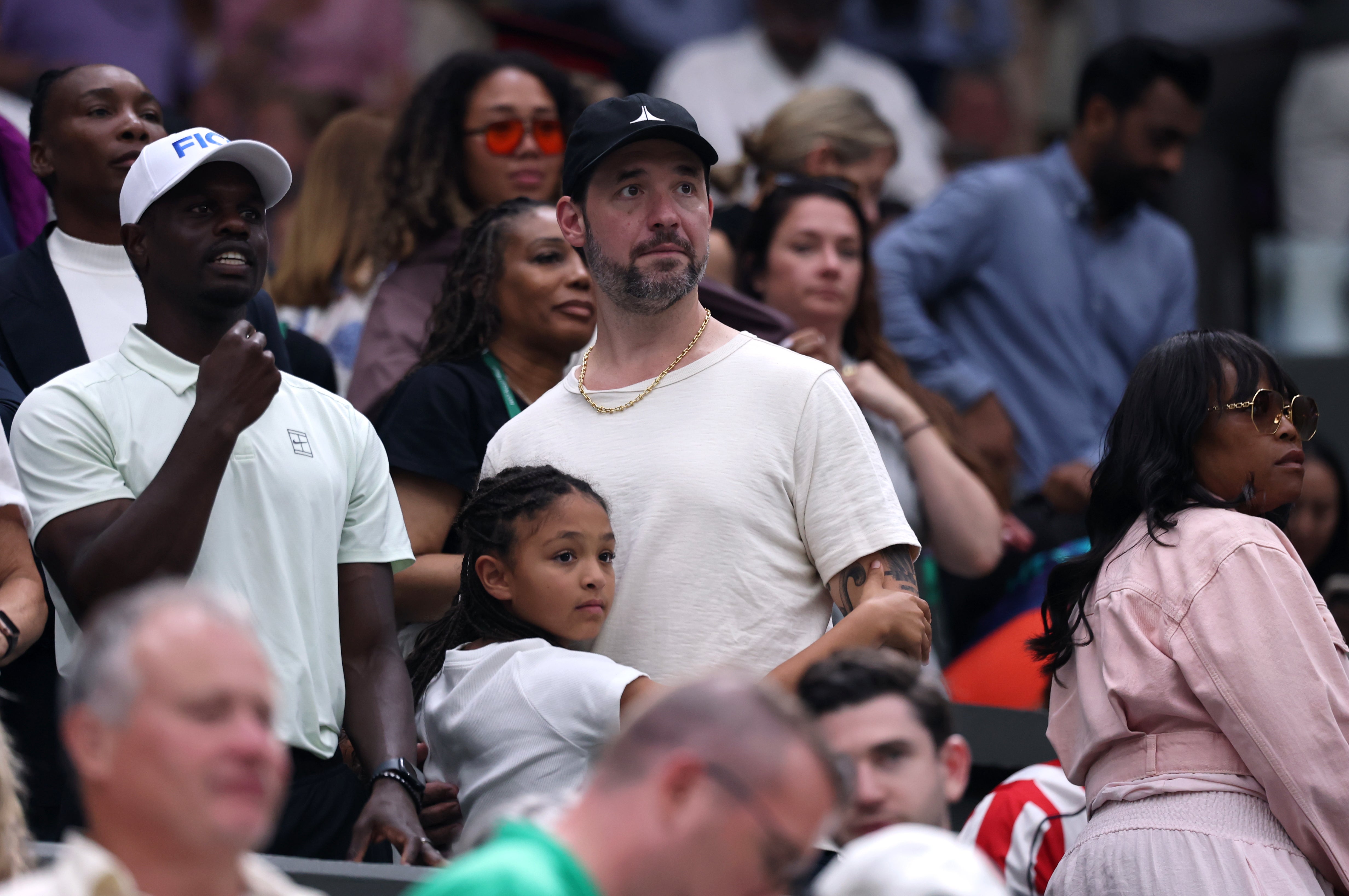 Williams was watched on by her husband and daughters