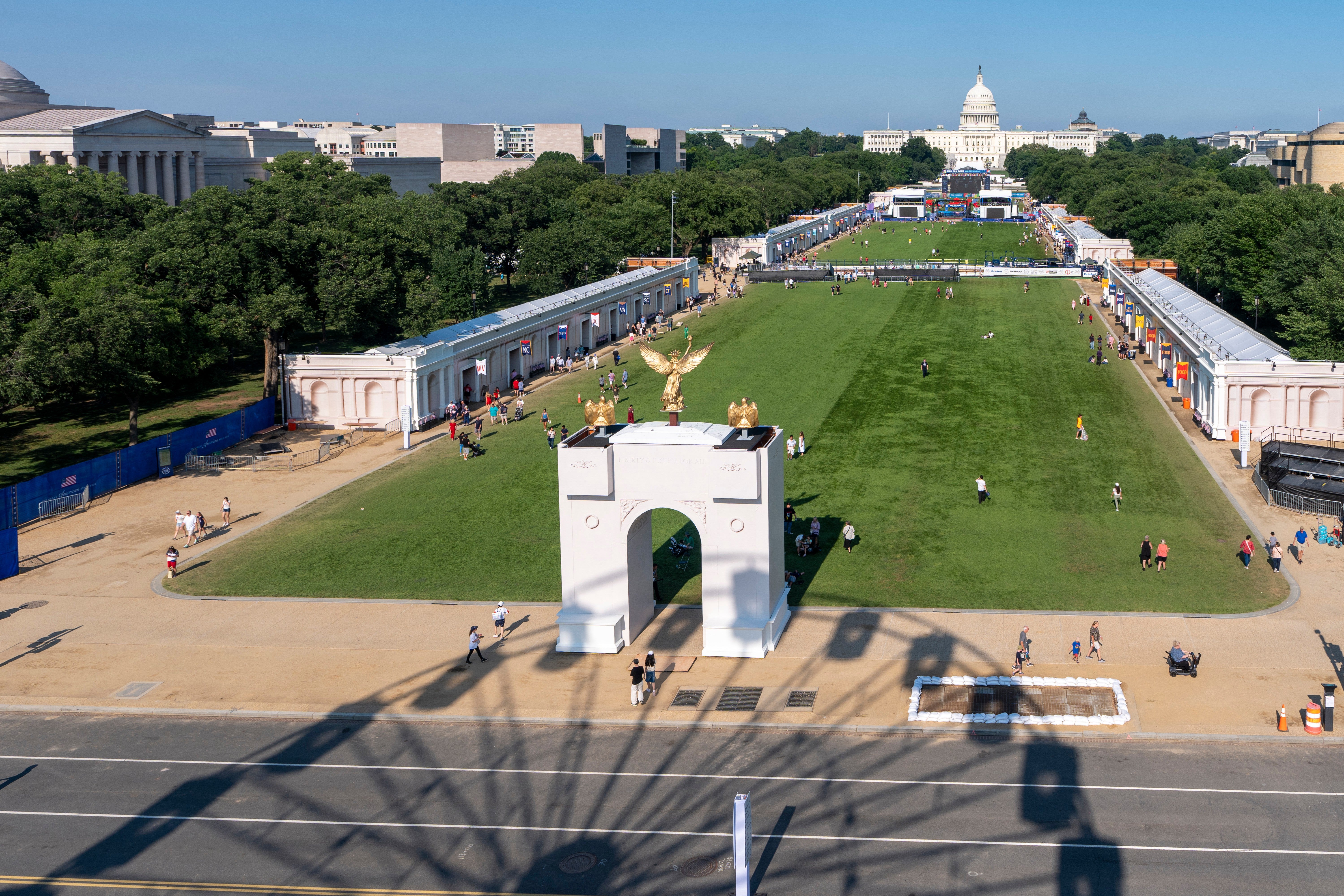 The Trump administration has struggled to attract large crowds to its Great American State Fair on the National Mall that celebrates 250 years since America’s founding (AP)