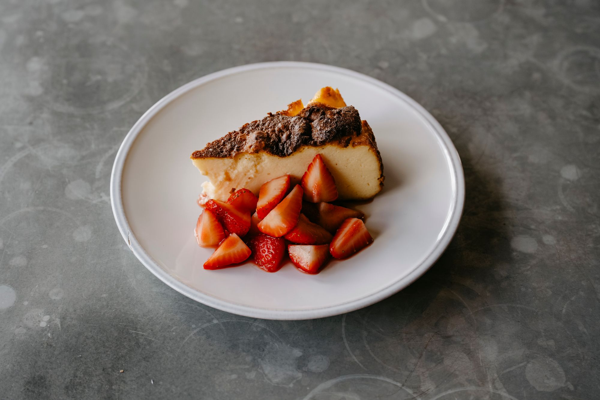 San Sebastián by way of Kent: Pack’s goat’s curd cheesecake and strawberry syrup