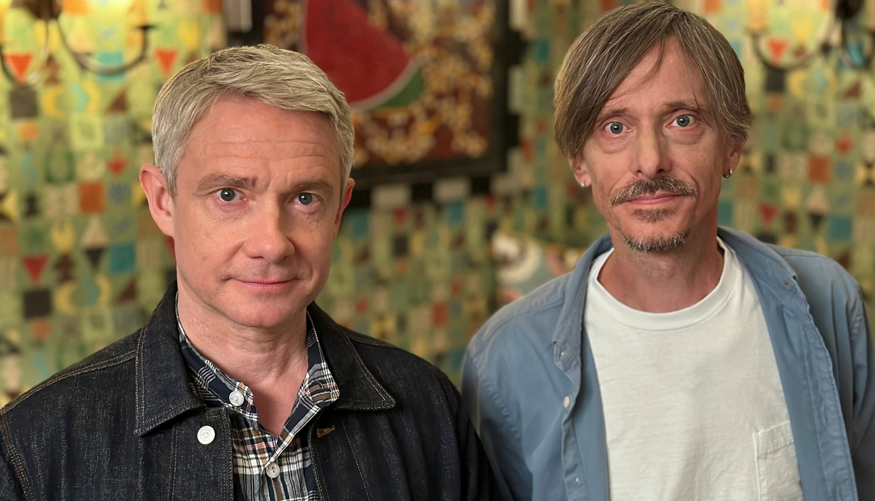 Martin Freeman and Mackenzie Crook in a promotional shot for the BBC's The Office celebration