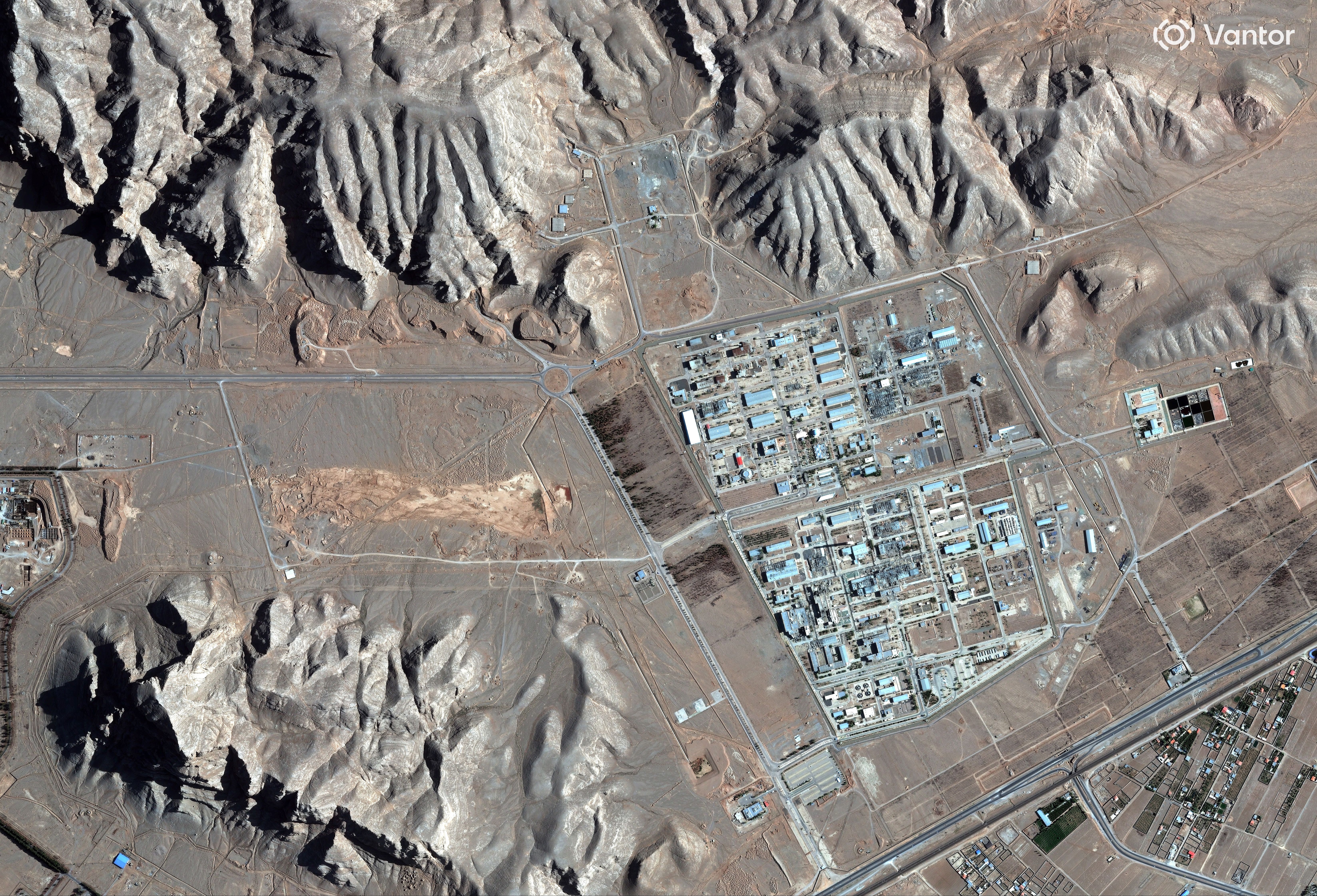 This satellite image provided by Vantor shows the overview of Isfahan nuclear complex and adjacent tunnels June 26, 2026, in Iran