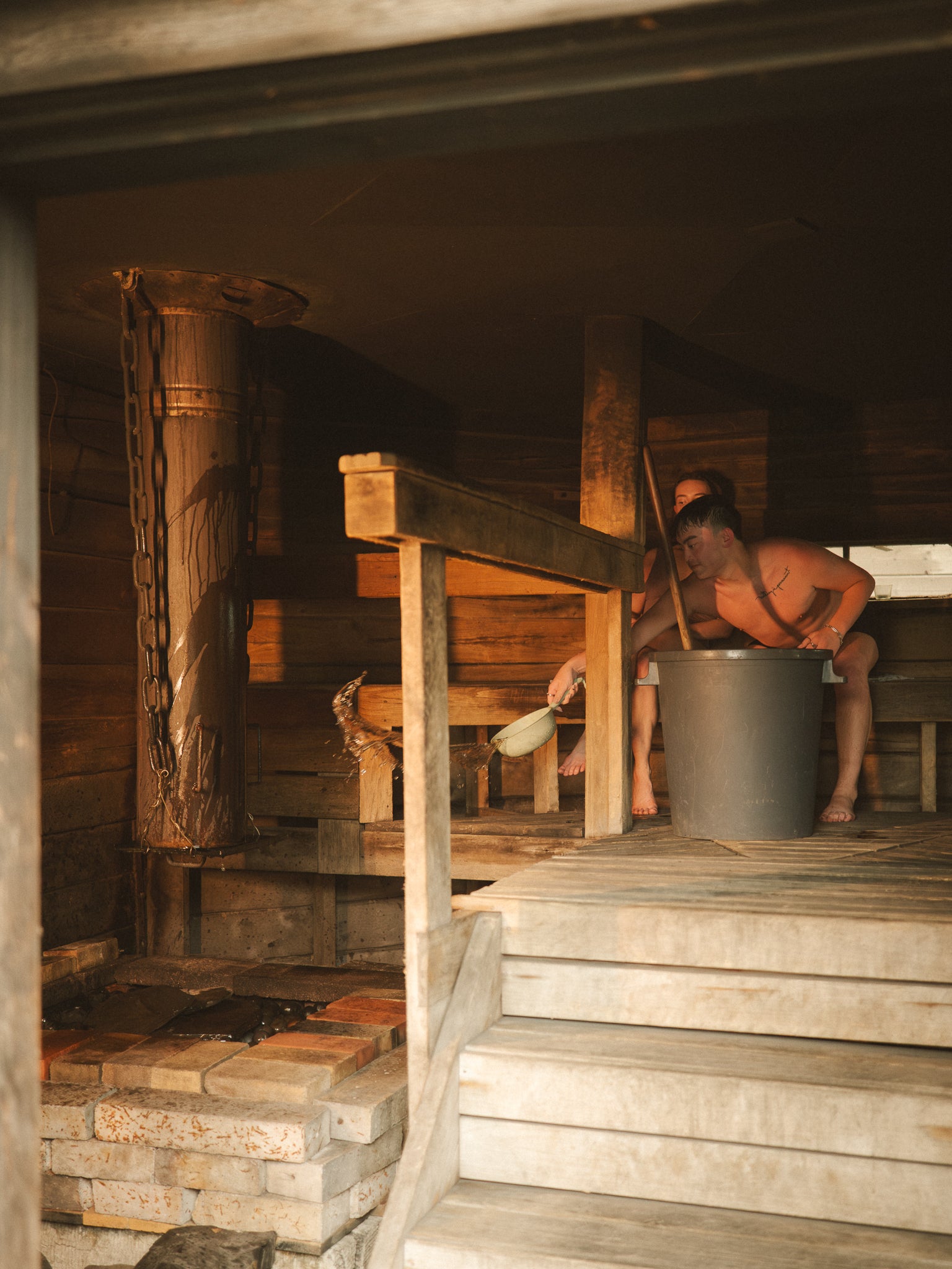 Inside the smoke saunas