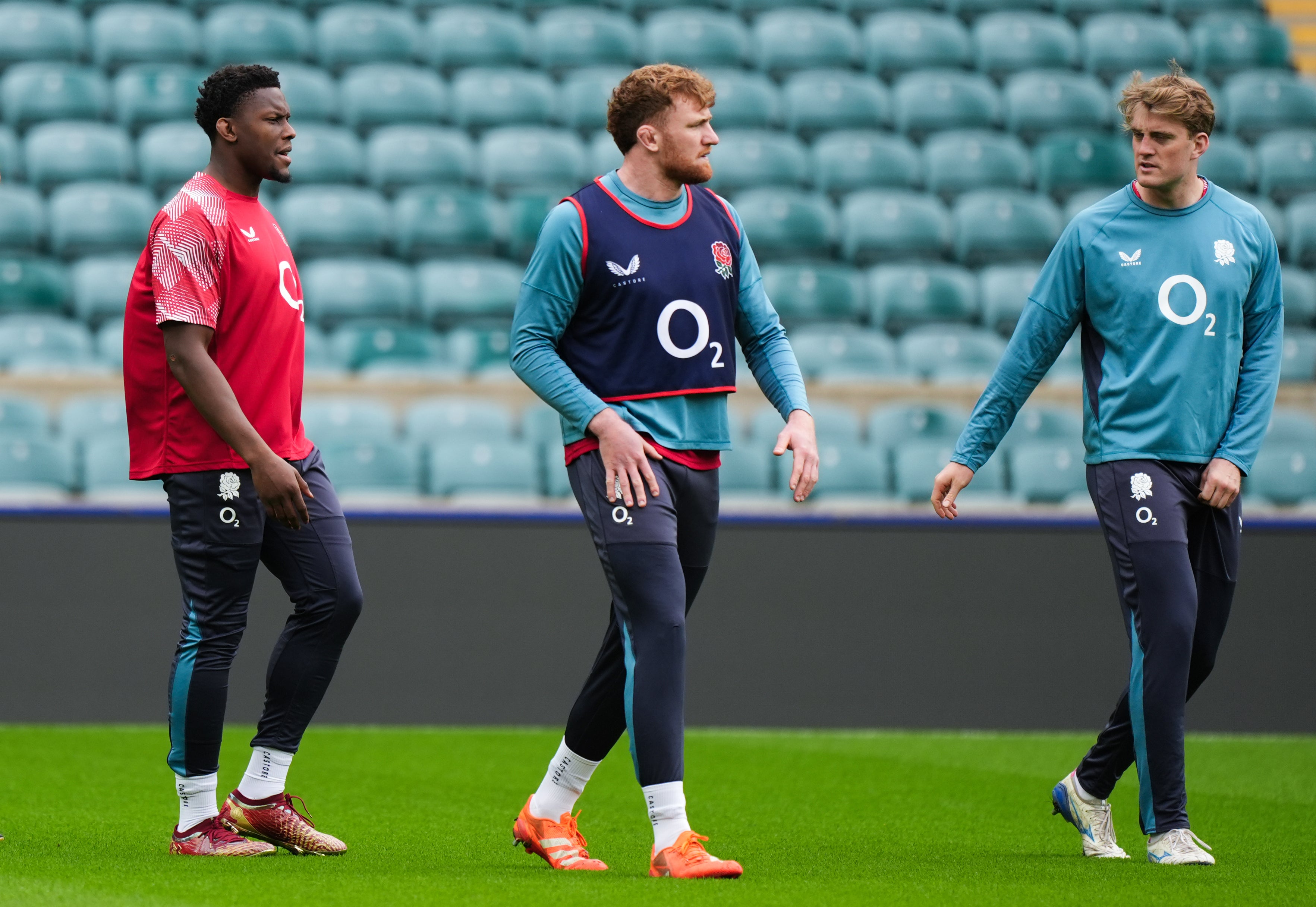 With Maro Itoje (left) rested, Ollie Chessum (middle) and Alex Coles (right) are two players who are looking to step up against South Africa (Ben Whitley/PA) (PA Wire)