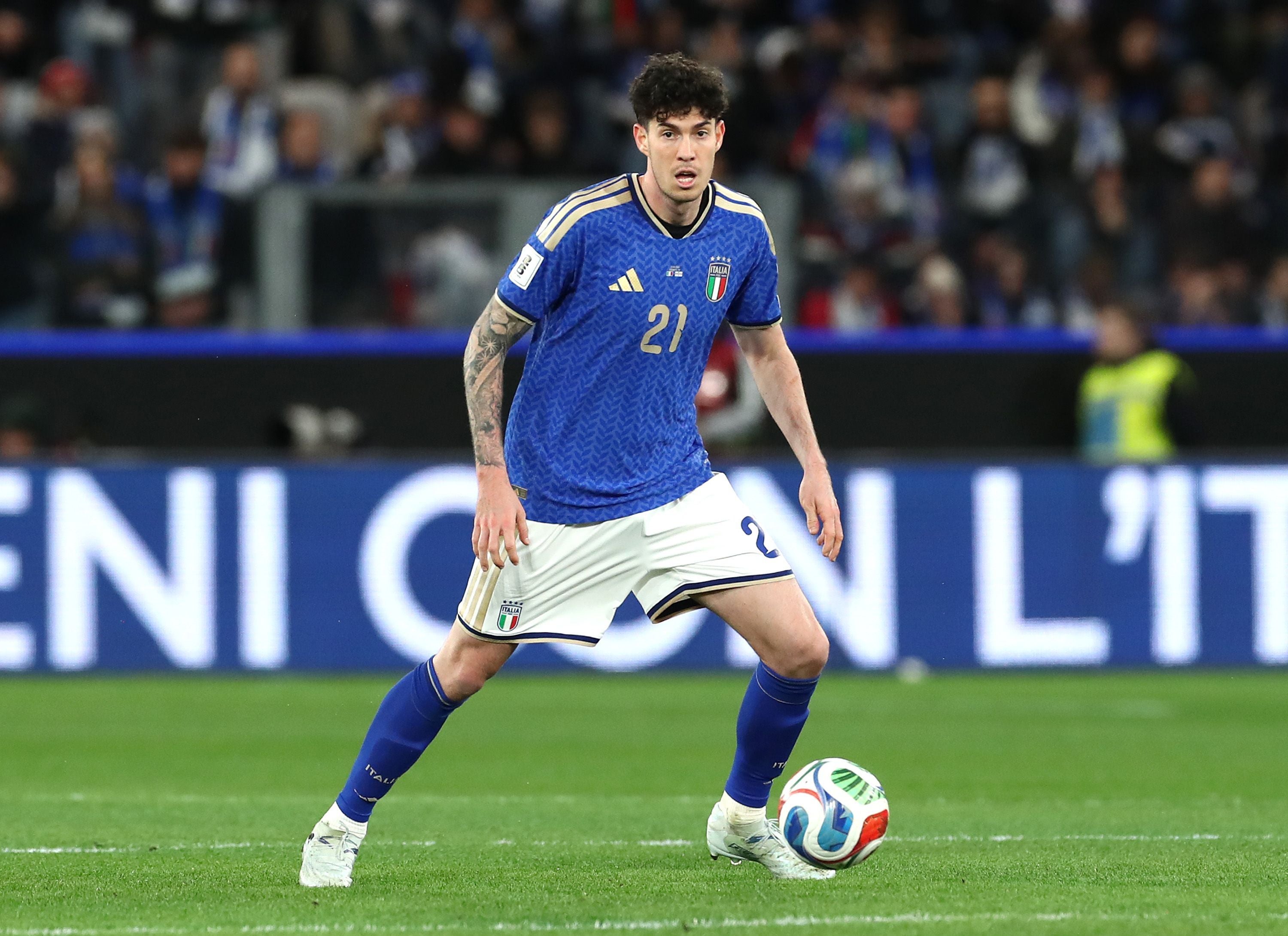 Alessandro Bastoni in action for Italy (Getty)