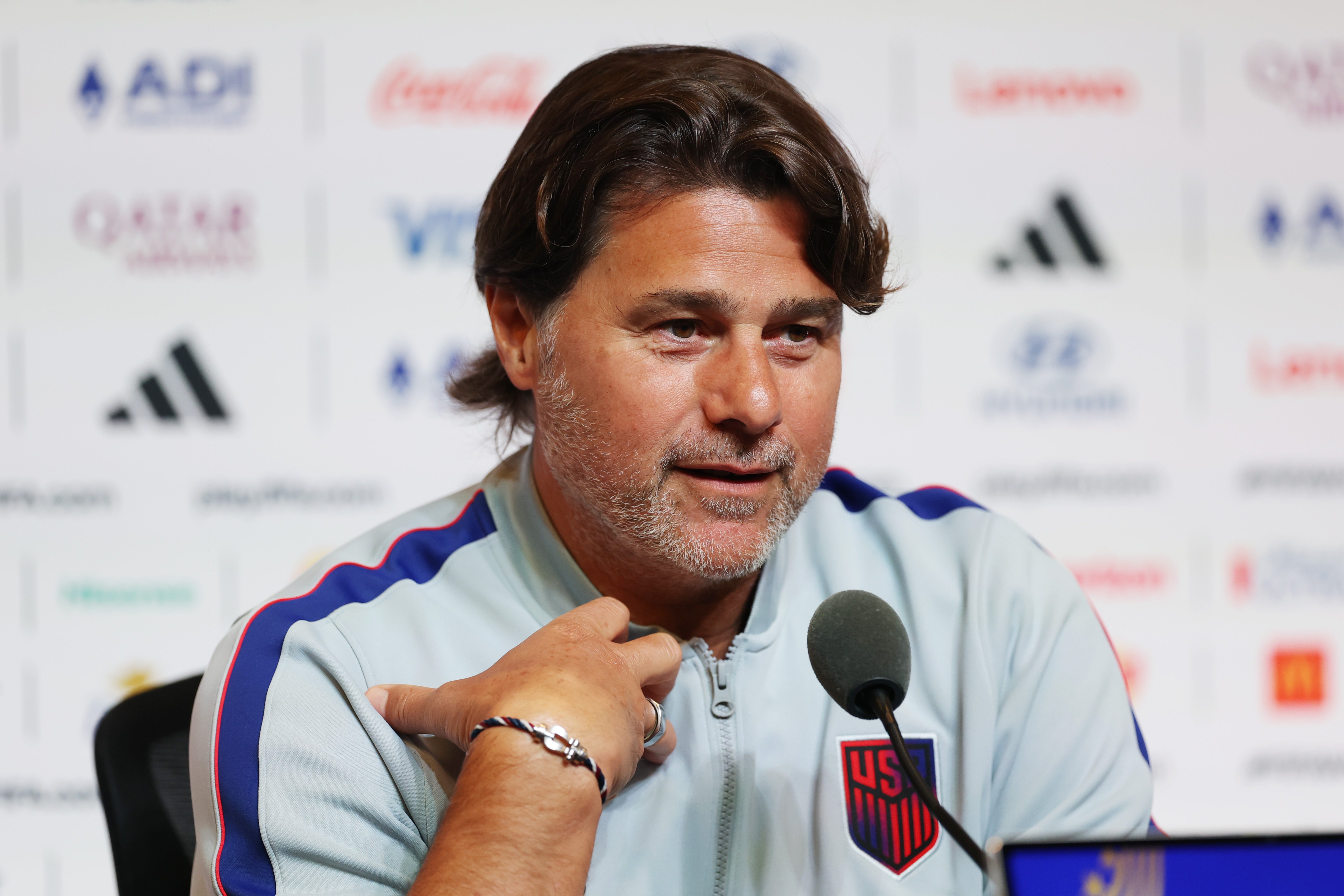 Mauricio Pochettino, Head Coach of the United States, speaks during the press conference of United States at San Francisco Bay Area Stadium.