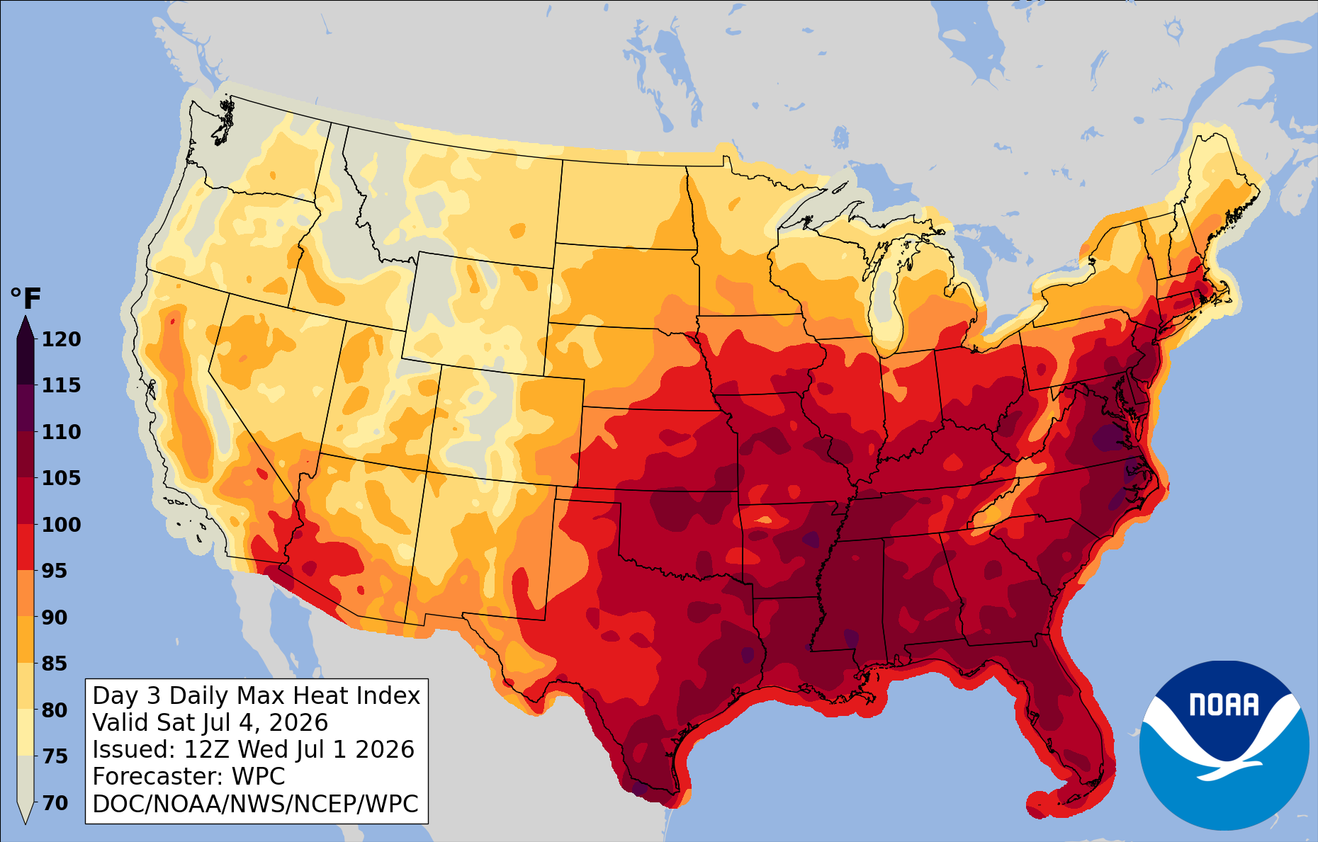 The sweltering conditions are set to push ‘feels-like’ temperatures to 100 to 115 degrees Fahrenheit