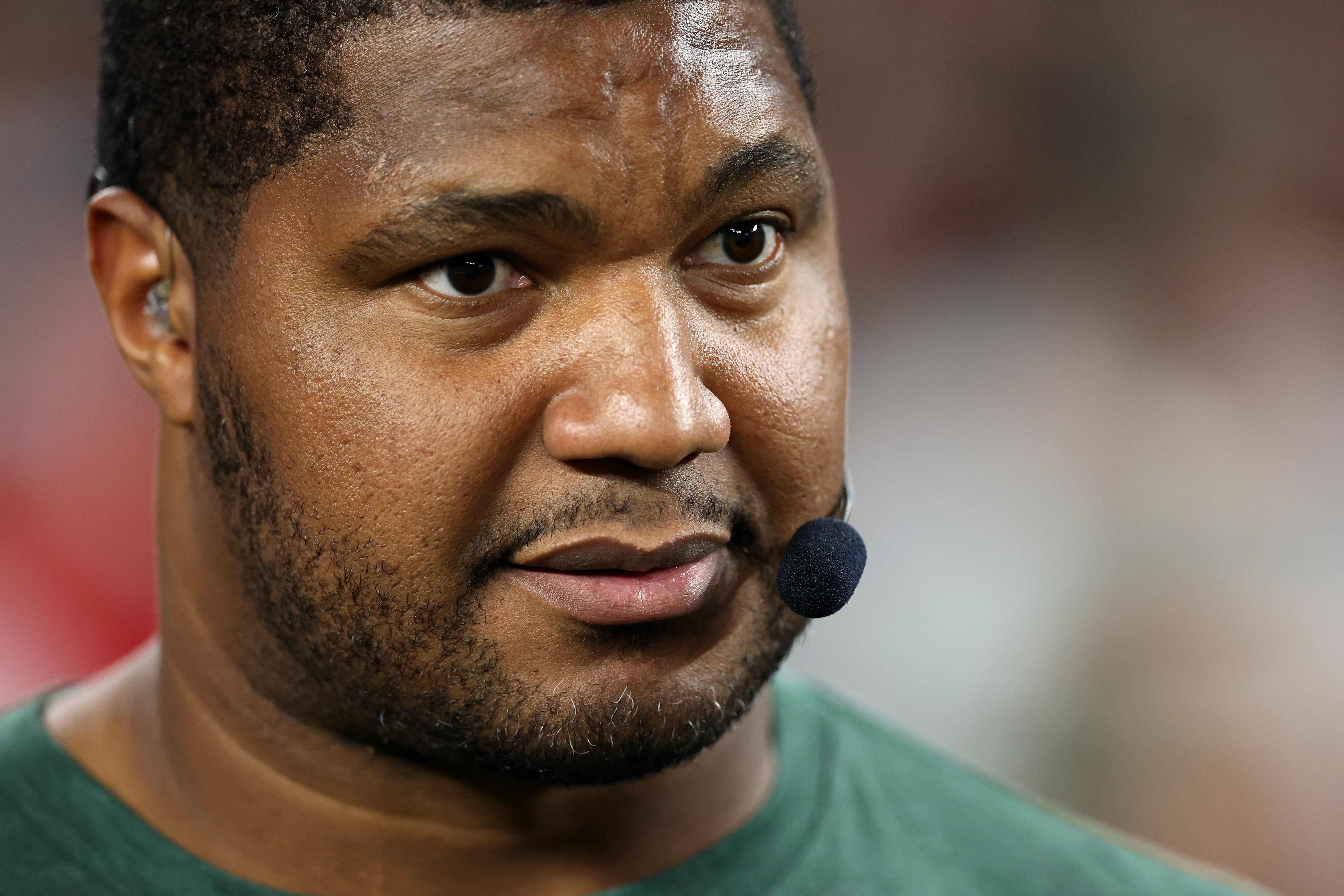 The brother of NFL player Calais Campbell (pictured here) has been charged in connection to the murder of their mother Wednesday in Atlanta
