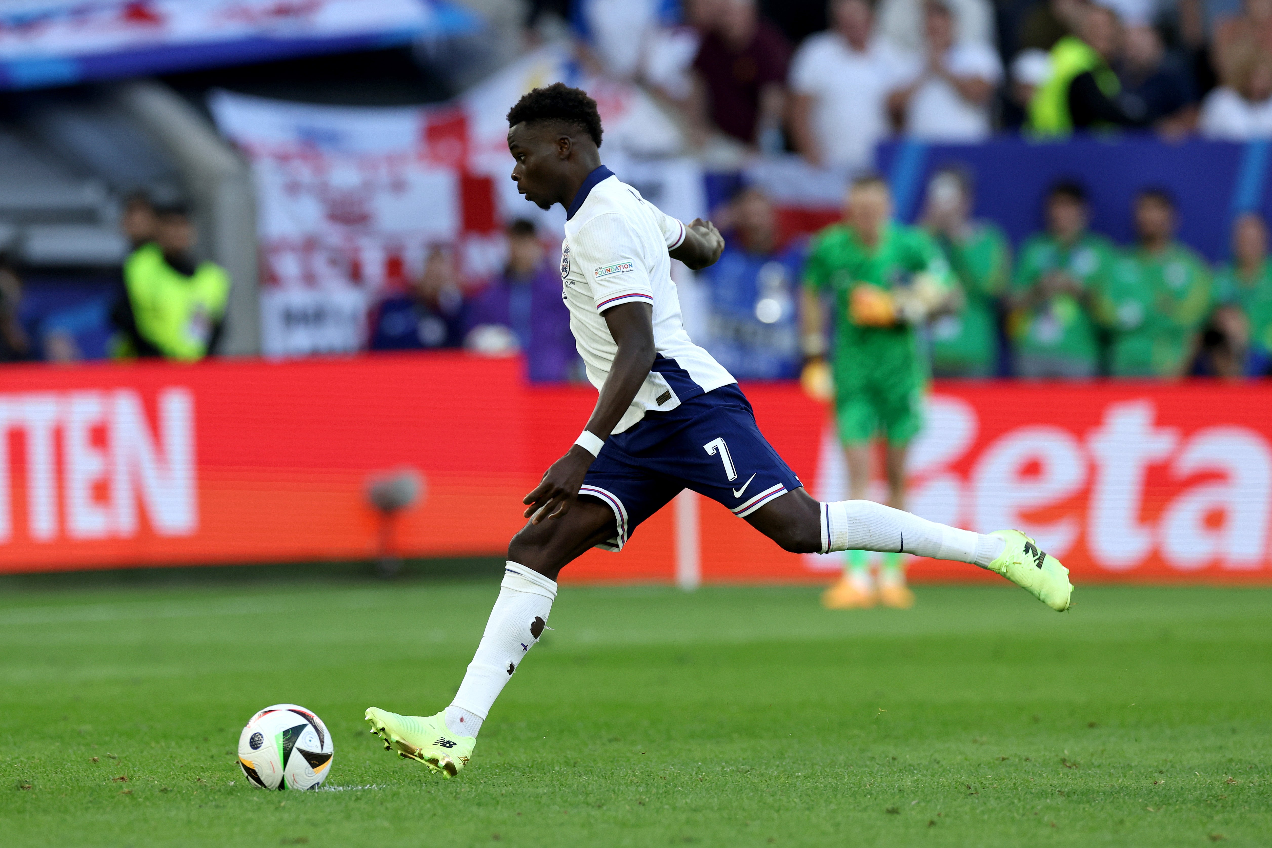 Bukayo Saka scored in a shootout against Switzerland during Euro 2024