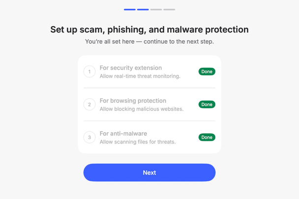 The onboarding process for NordVPN is now focused around antivirus as much as its VPN (Alex Lee/The Independent )
