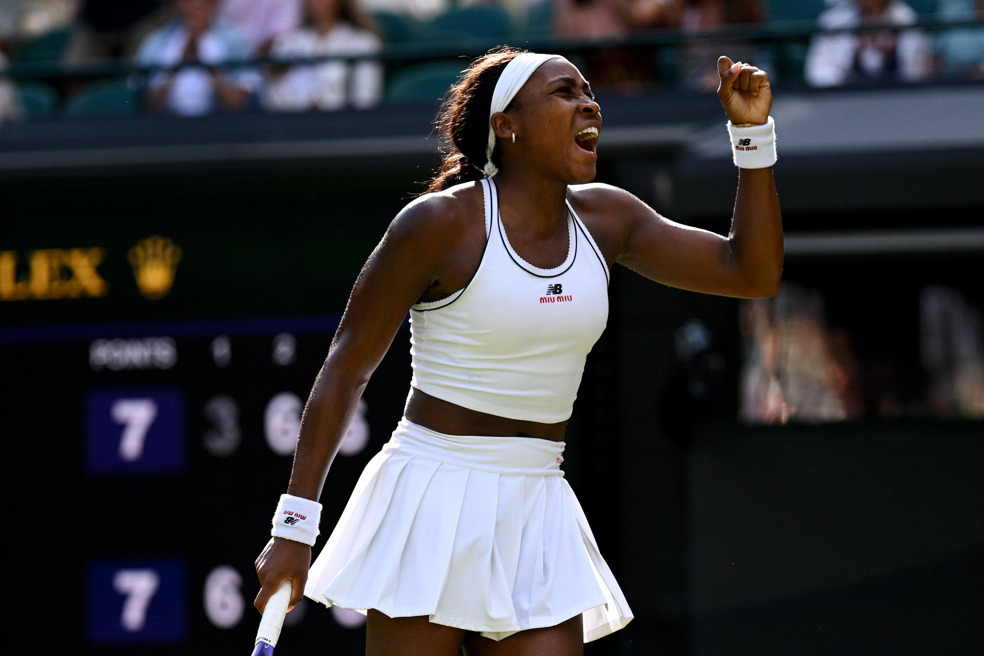Gauff played a brilliant winner deep from the baseline to edge ahead (Getty)