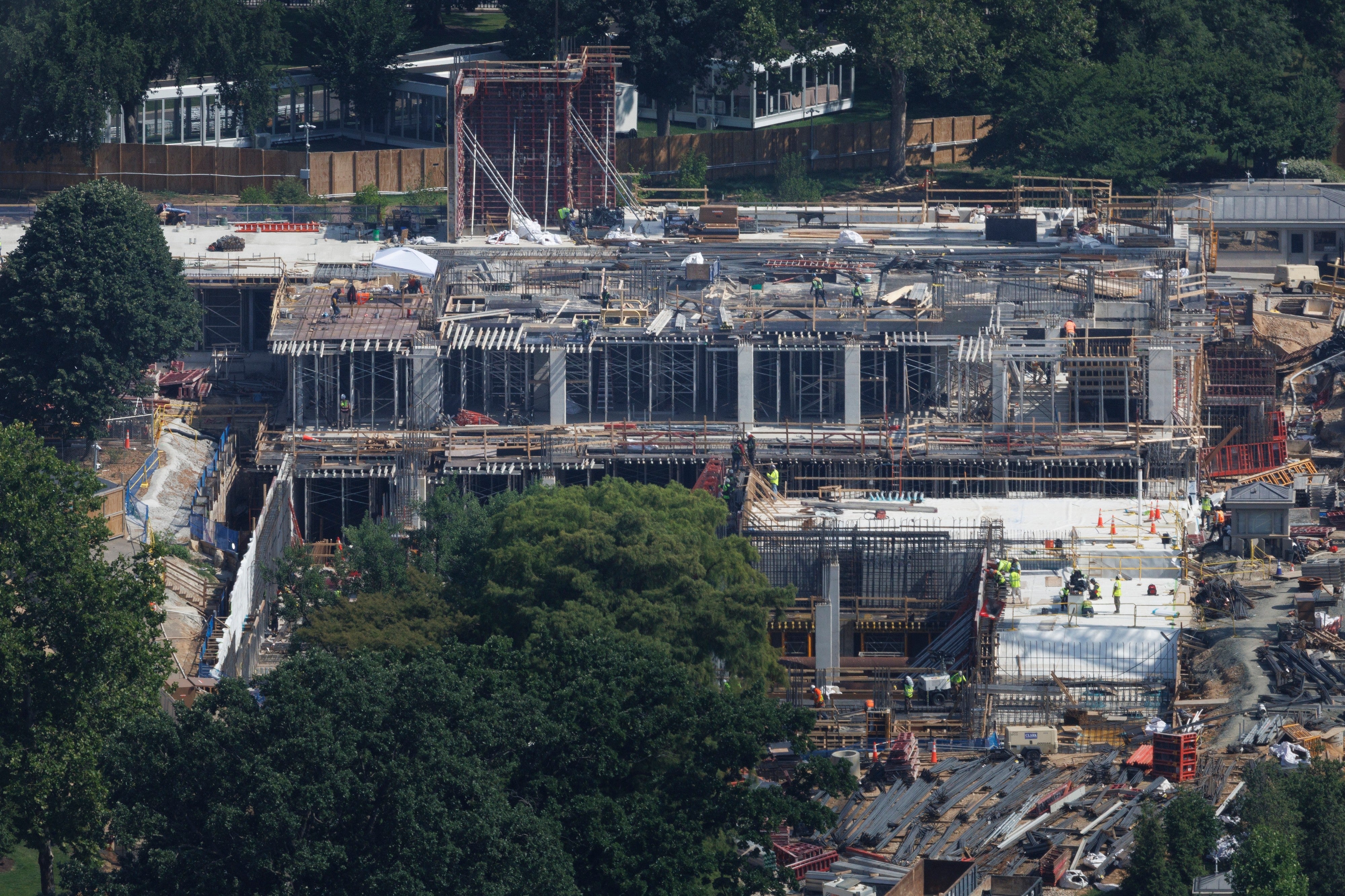 Construction on the new White House ballroom remains in limbo amid a court challenge (AP)