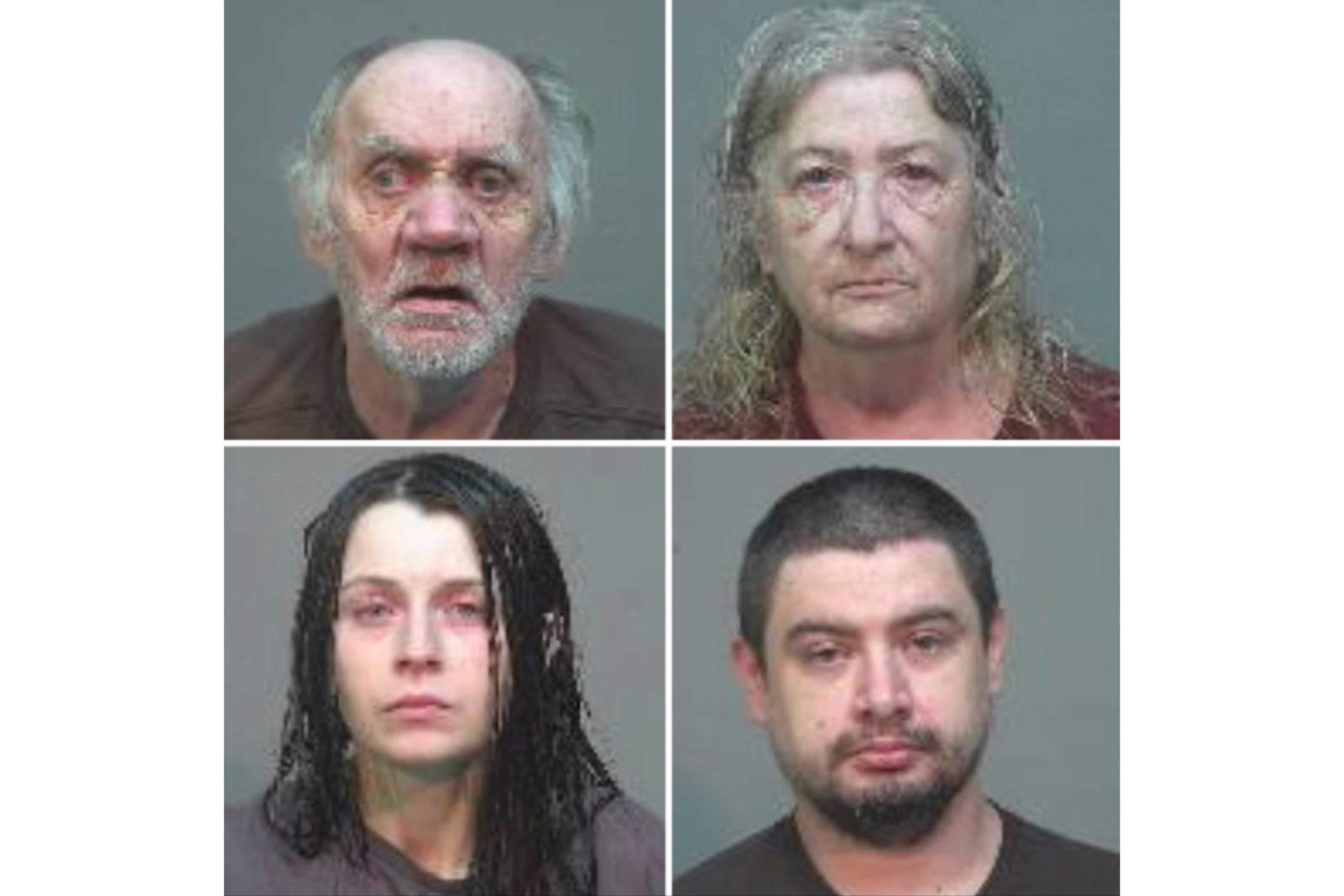 The children’s parents and grandparents were arrested after police found the kids in dire need of rescuing (Southeastern Ohio Regional Jail)