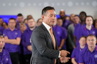 Alex Baldock, departing chief executive of Currys (Joe Giddens/PA)