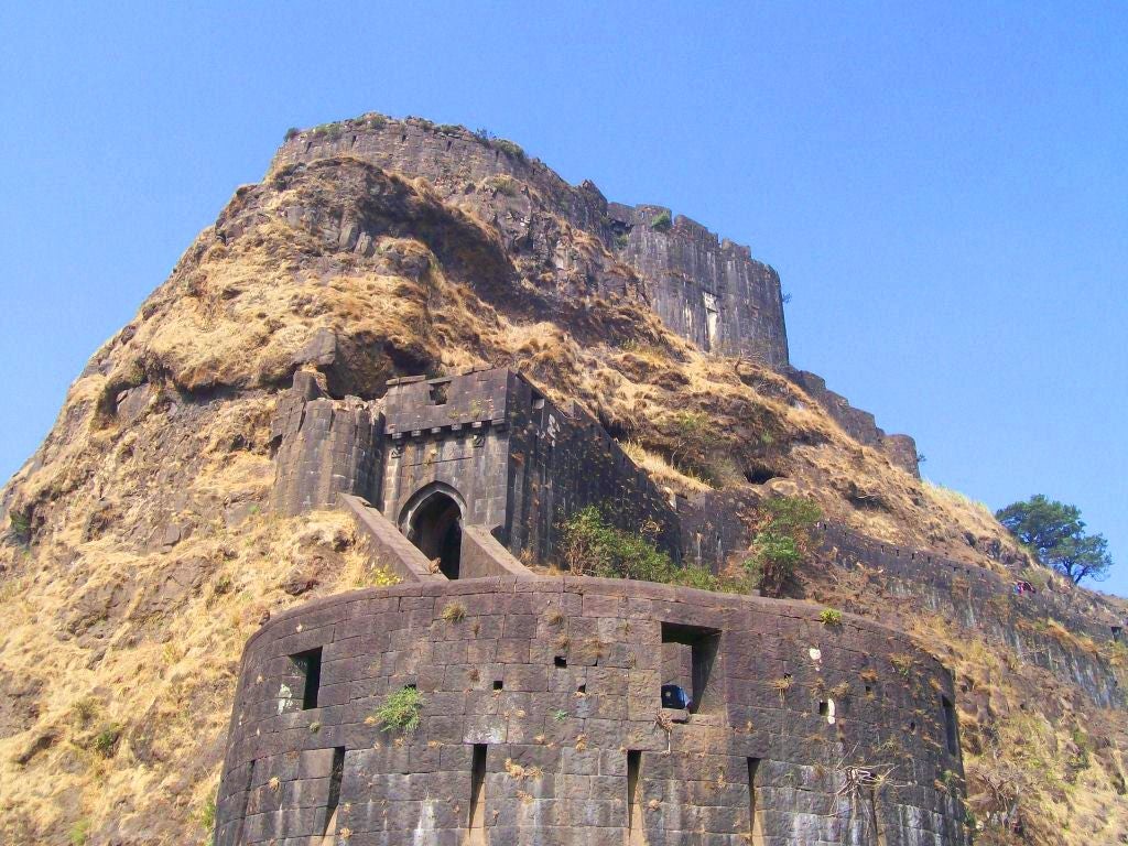 Lohagad Fort is a historic 3,389-foot hilltop fortress located about 52km northwest of Pune near Lonavala
