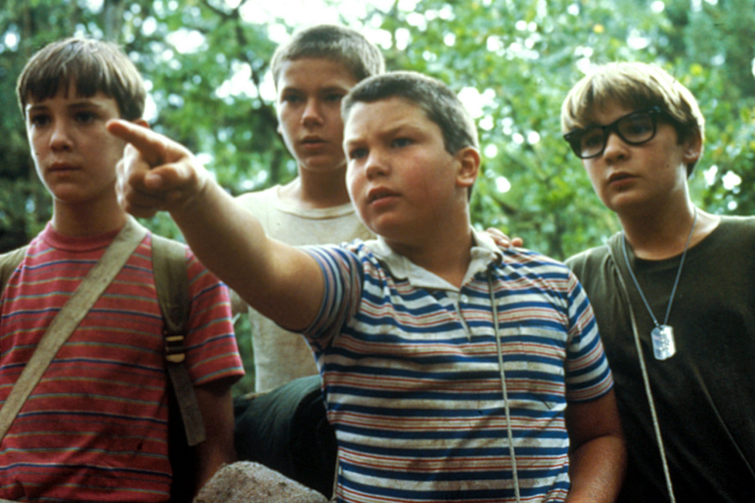 O’Connell alongside Wil Wheaton, River Phoenix and Corey Feldman in Rob Reiner’s ‘Stand by Me’ (Columbia/Kobal/Shutterstock)