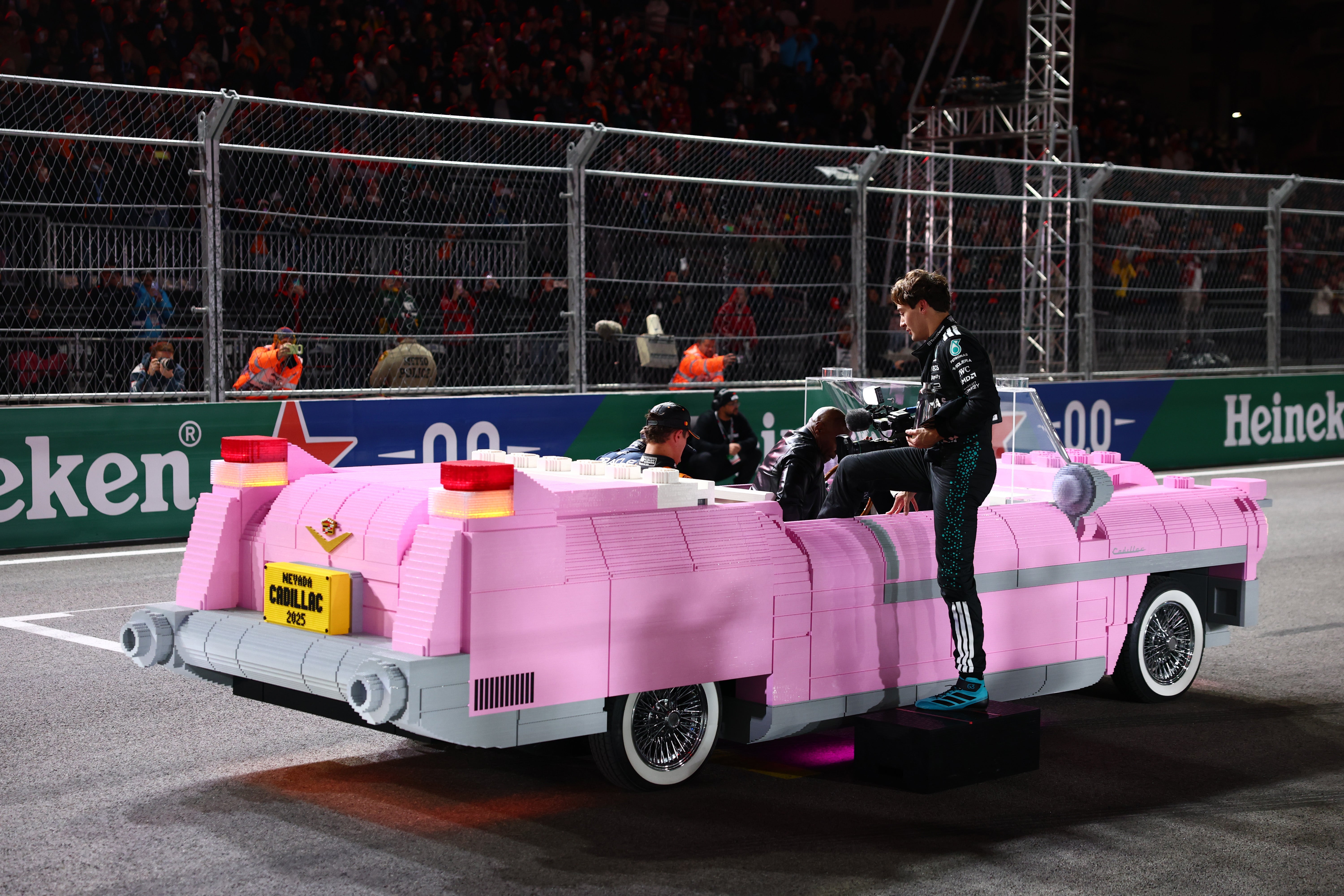 F1 drivers also drove in Lego cars at last year's Las Vegas Grand Prix