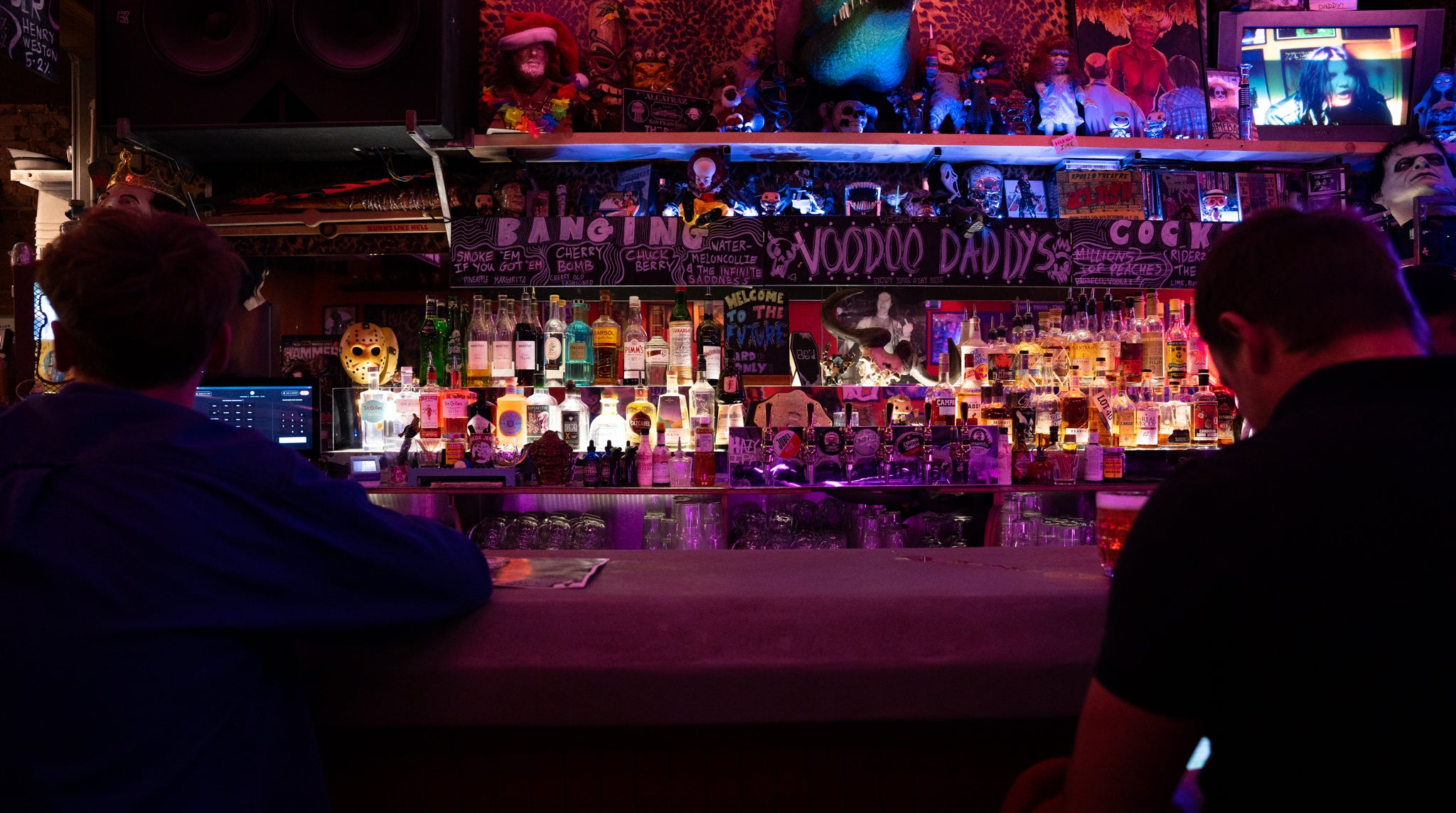 The bar reflects the venue's homemade spirit