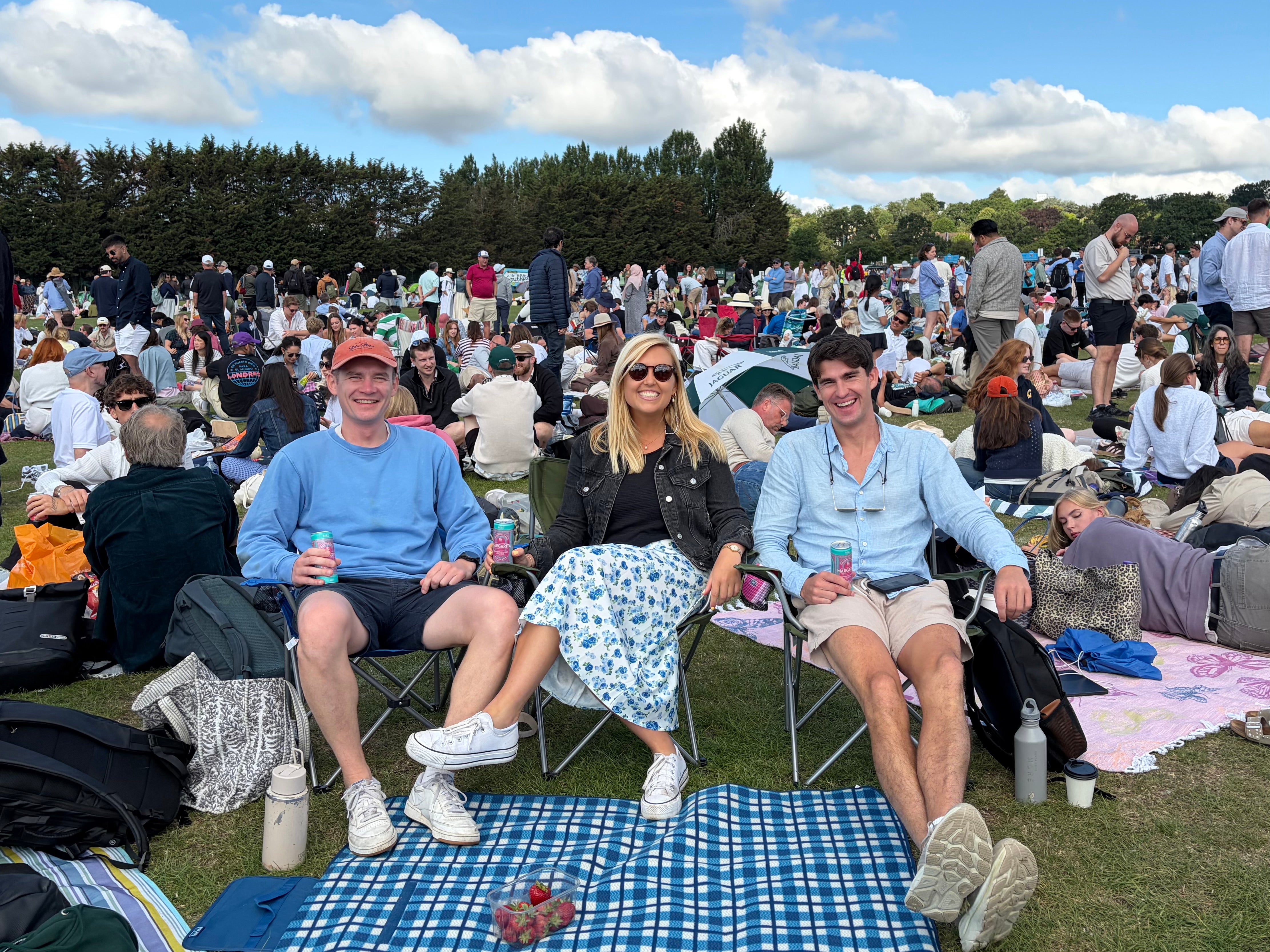 Snacks, camping chairs and picnic blankets make The Queue experience more luxe