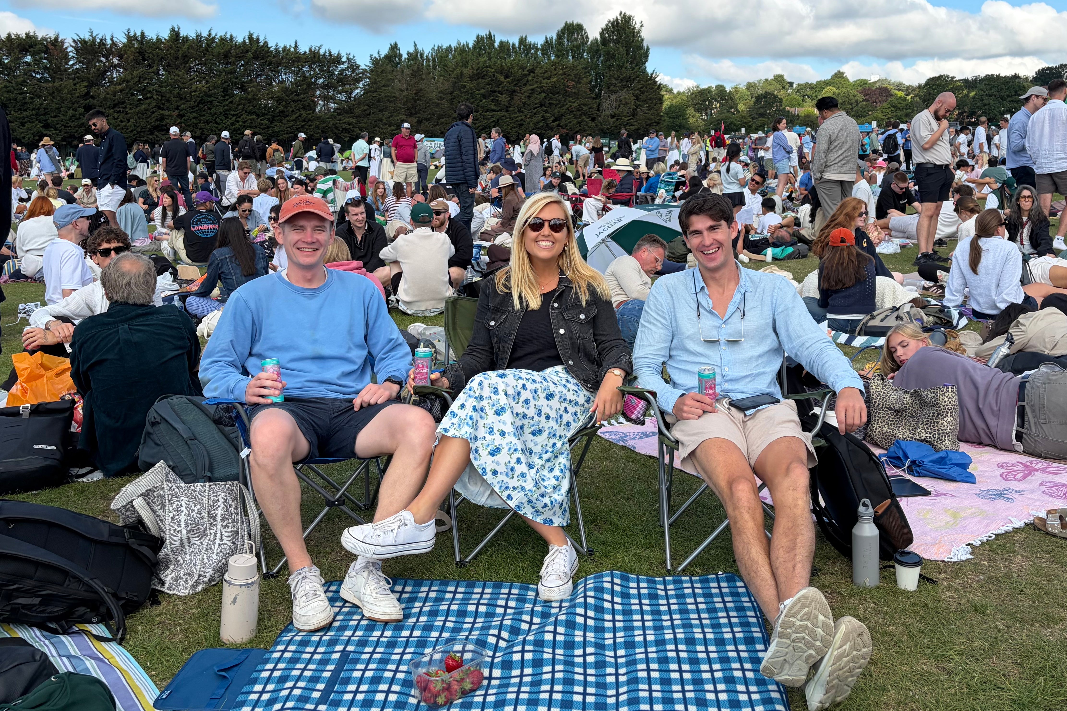 Snacks, camping chairs and picnic blankets make The Queue experience more luxe (Katie Strick)