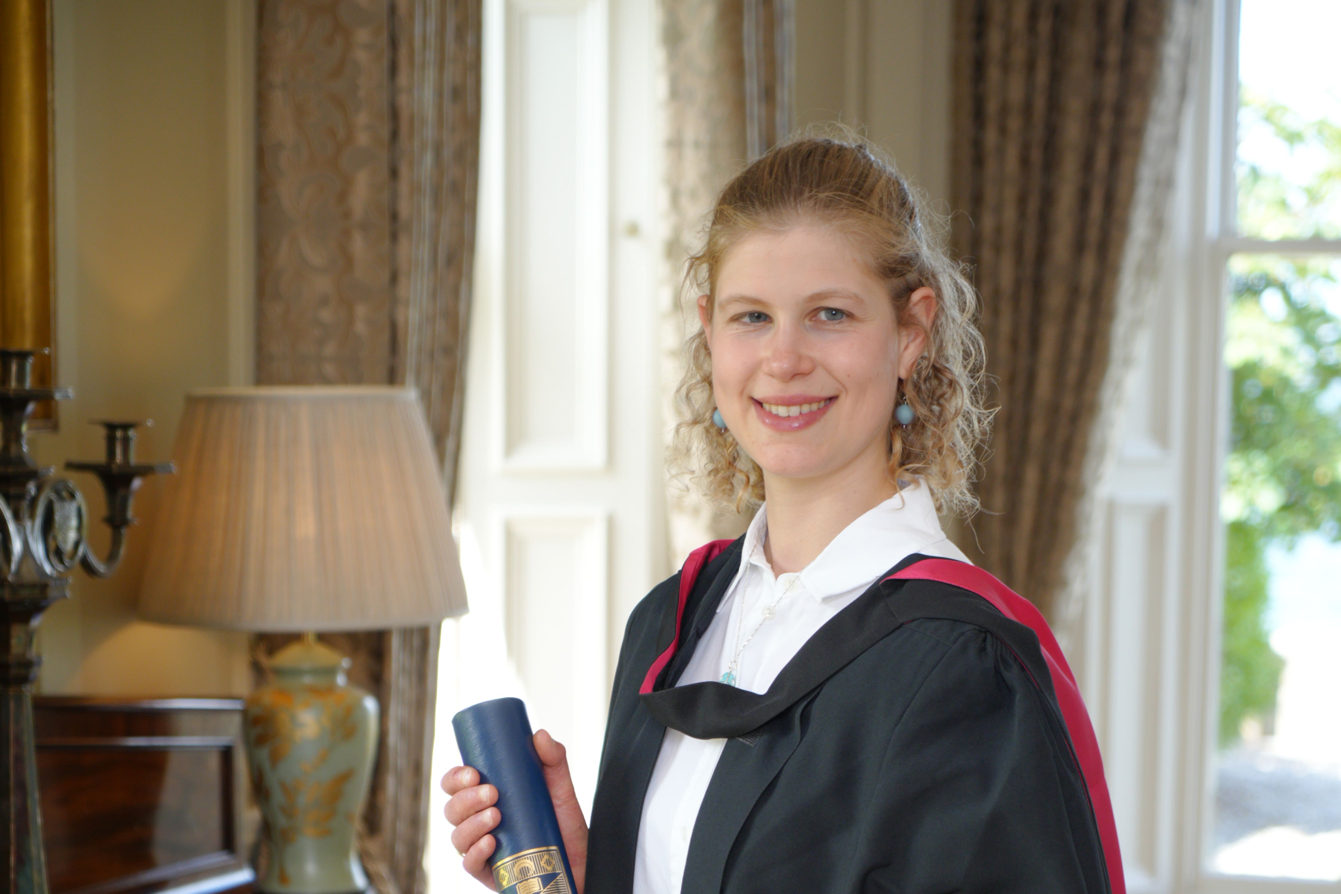 Lady Louise Windsor on her graduation day (University House in St Andrews/PA)