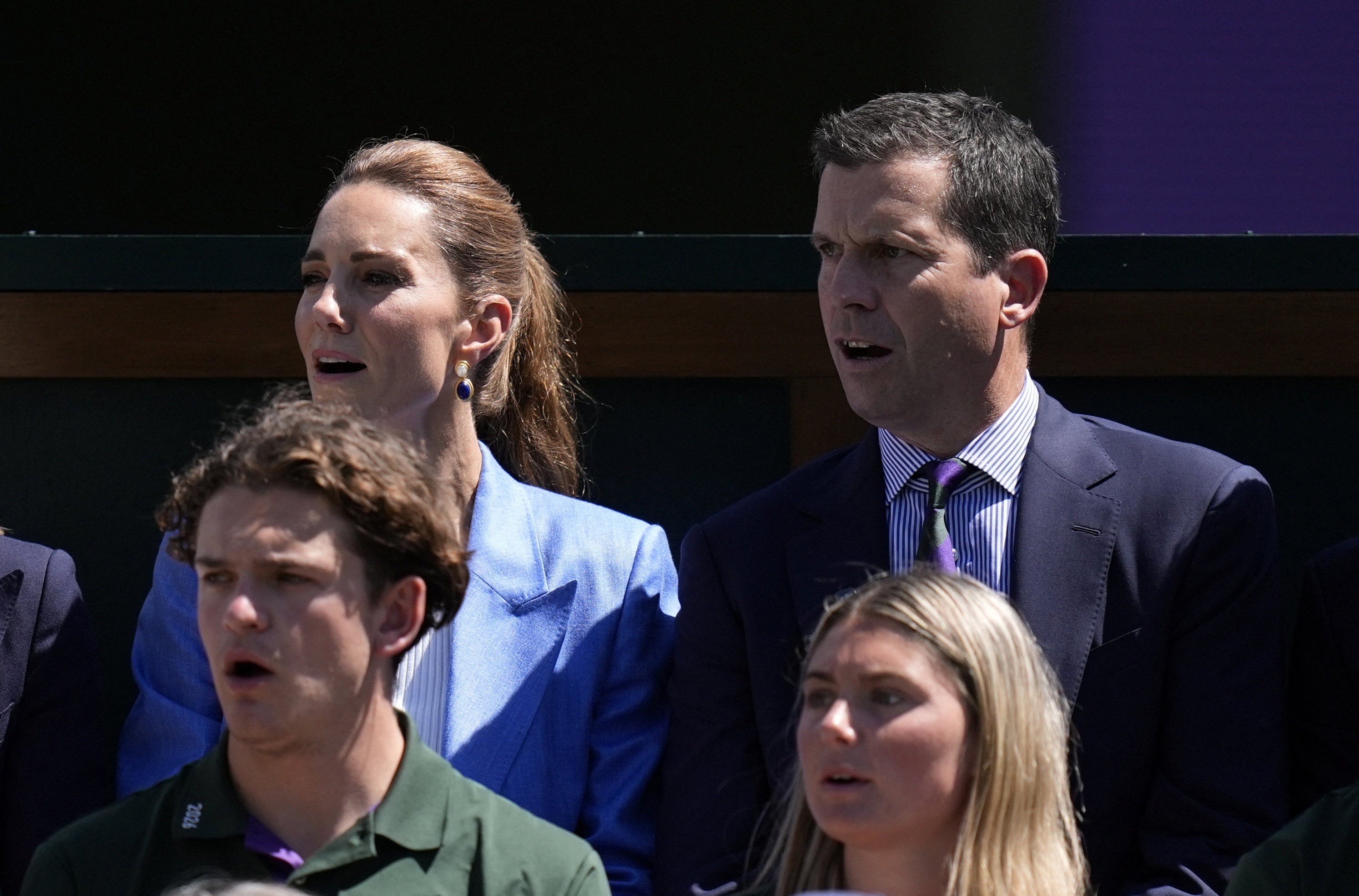 The Princess of Wales and Tim Henman watching Arthur Fery’s match against Otto Virtanen on Court 18