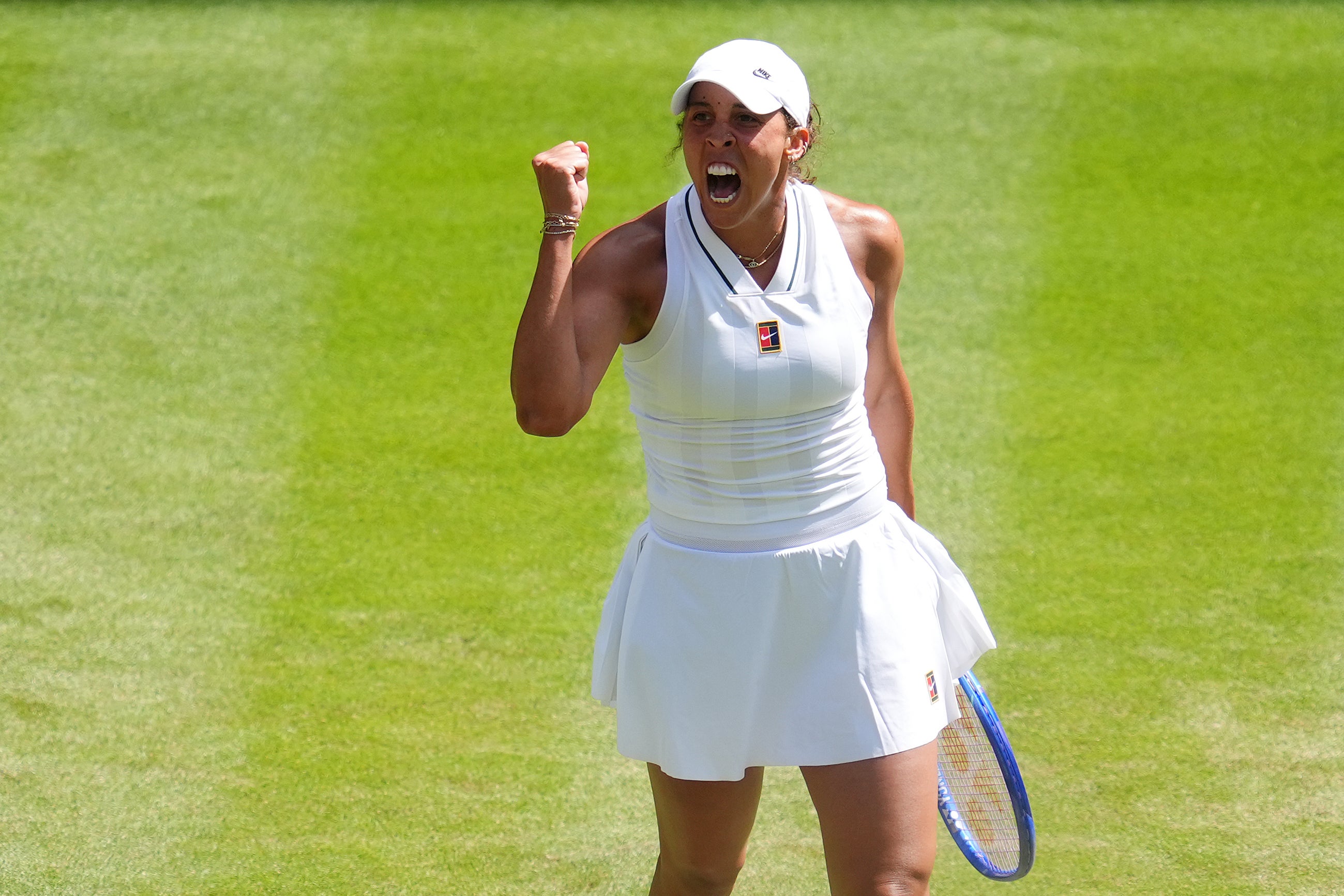 Madison Keys celebrates her straight-sets victory (Adam Davy/PA) (PA Wire)
