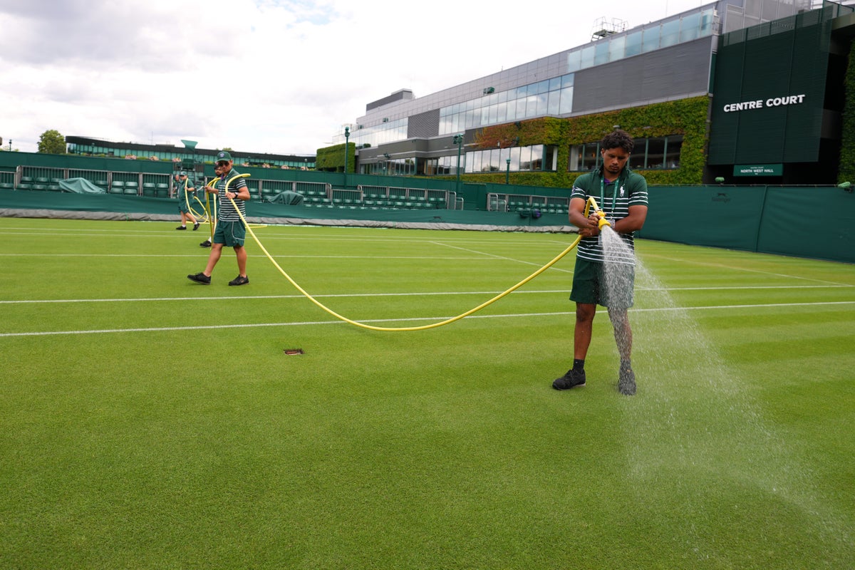 Wimbledon courts remain green despite record heat affecting London lawns