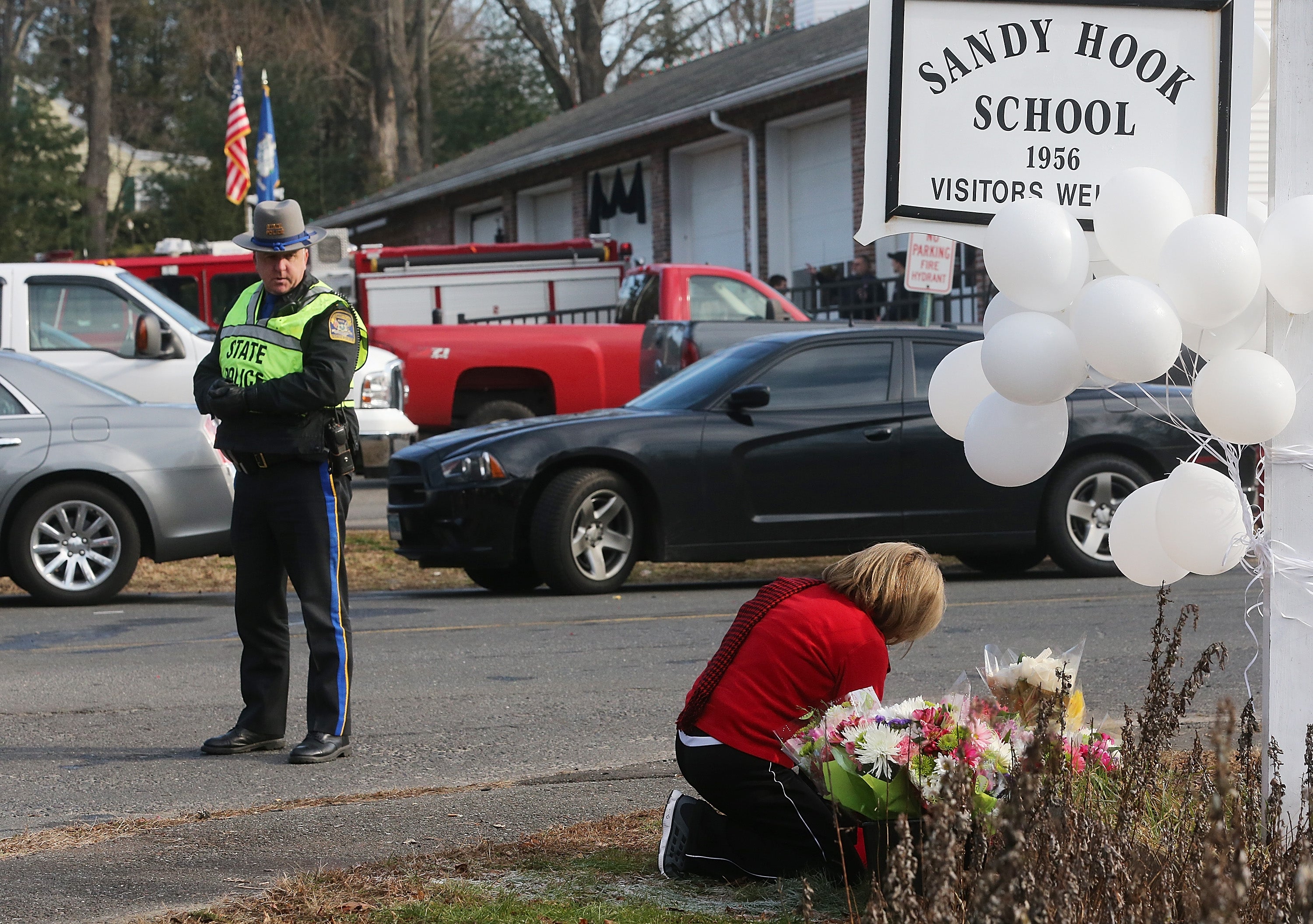 A memorial for the 2012 Sandy Hook Elementary School shooting. Americans moving abroad with children are citing gun violence as one of the reasons behind their decision
