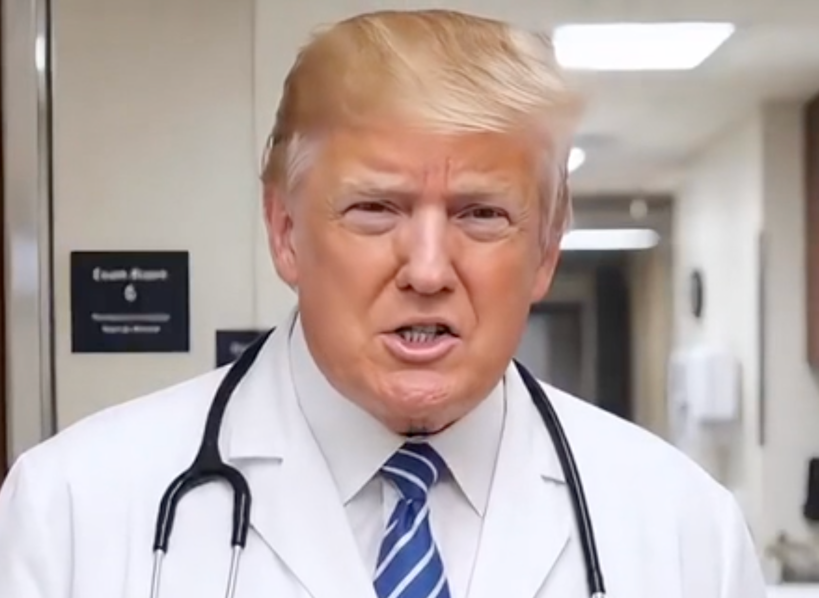 Trump posts unhinged video with him as a doctor diagnosing different celebrities with derangement syndrome