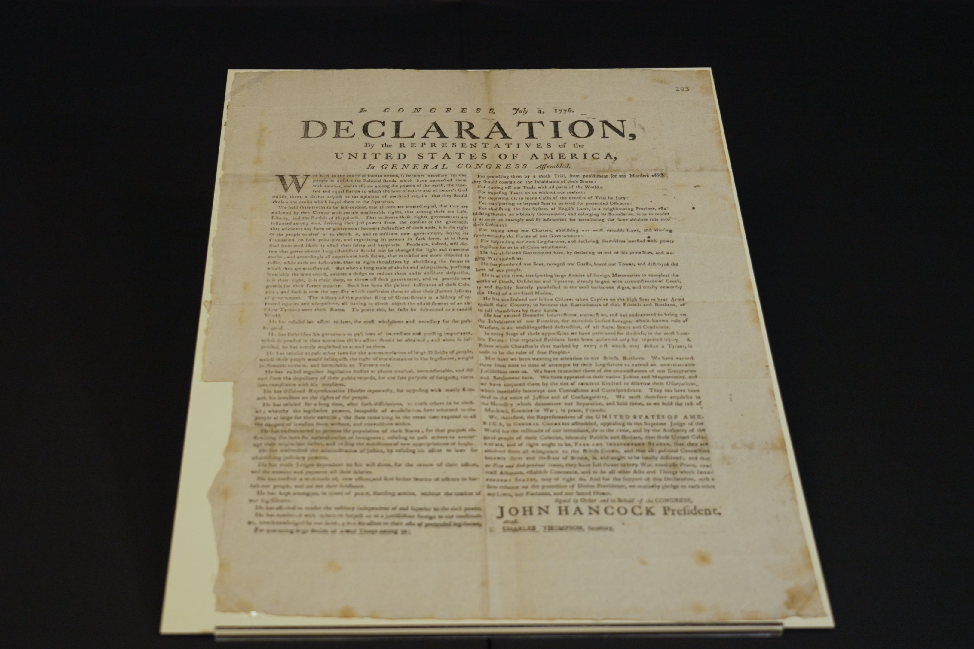 Researchers at the National Archives have since identified the document as a rare early copy of America’s founding document, printed just days after the original was signed on July 4, 1776