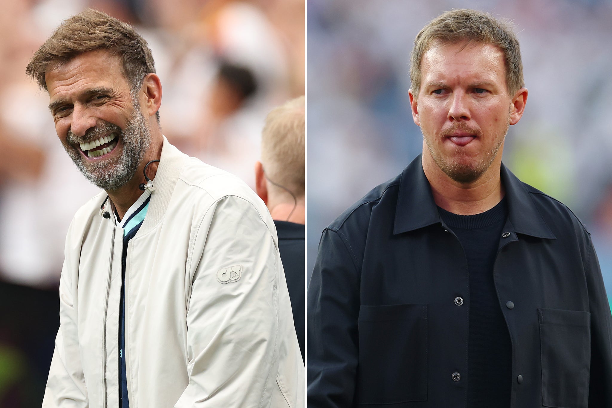Will Jurgen Klopp (left) succeed Julian Nagelsmann at Germany? (Getty)