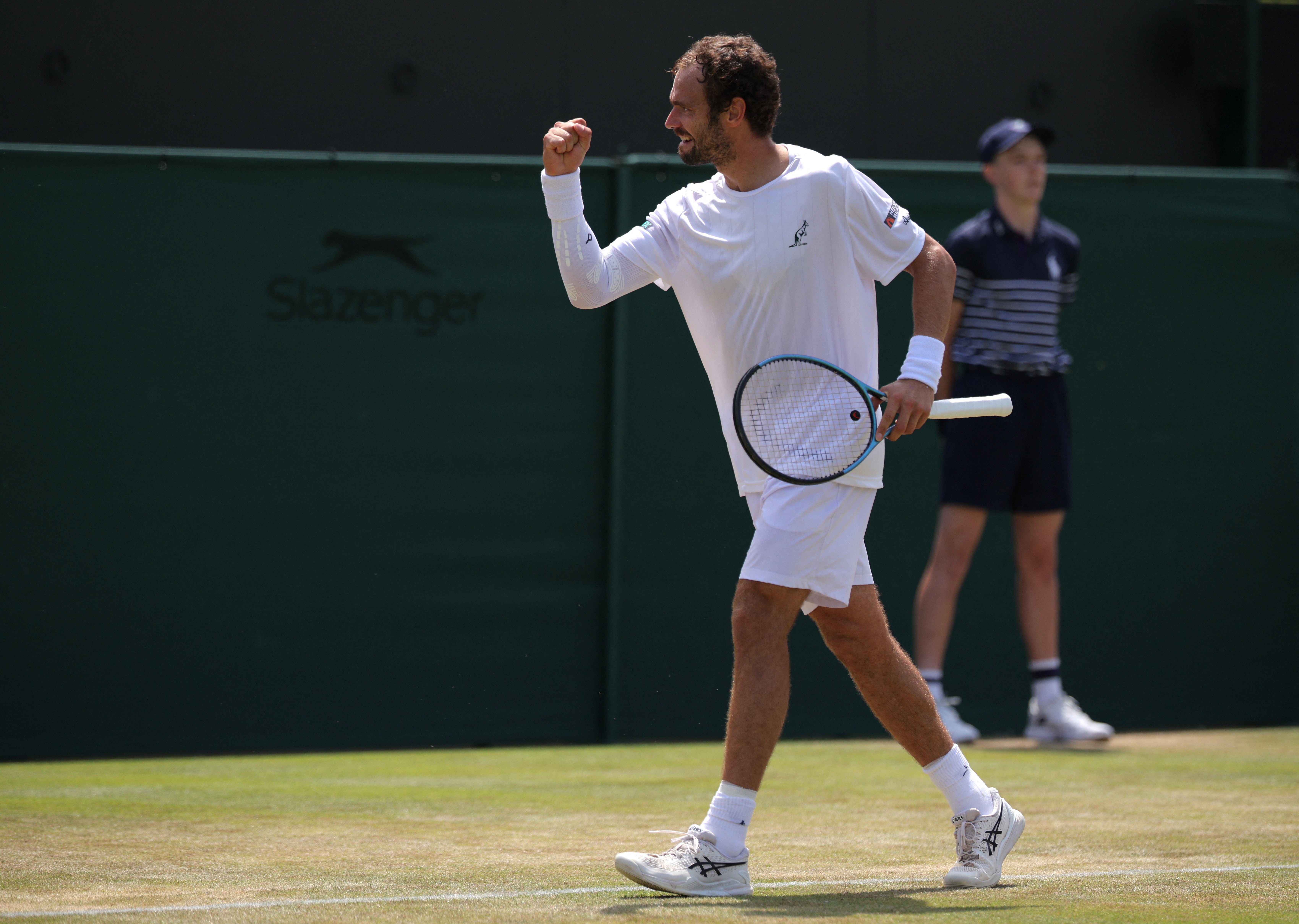 Roman Safiullin has enjoyed an incredible run at Wimbledon, and is though to the last-16 (Reuters)