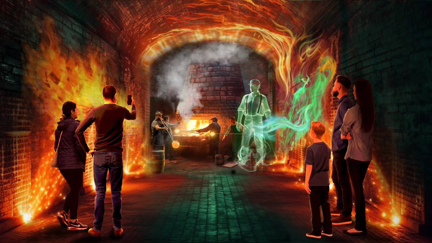 An artist’s rendering of the glass tunnel experience