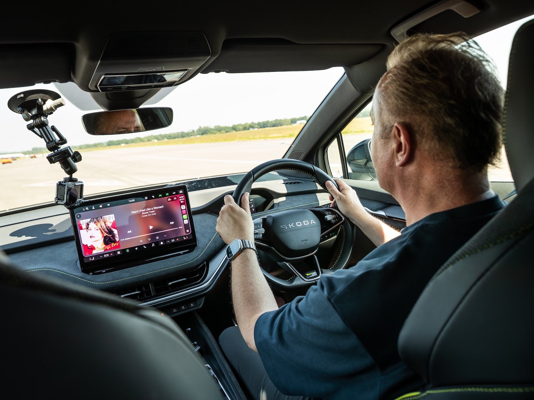 Unlike the Lambo, Ferrari and Porsche drivers, I had air con and Shania Twain in my car (Skoda)