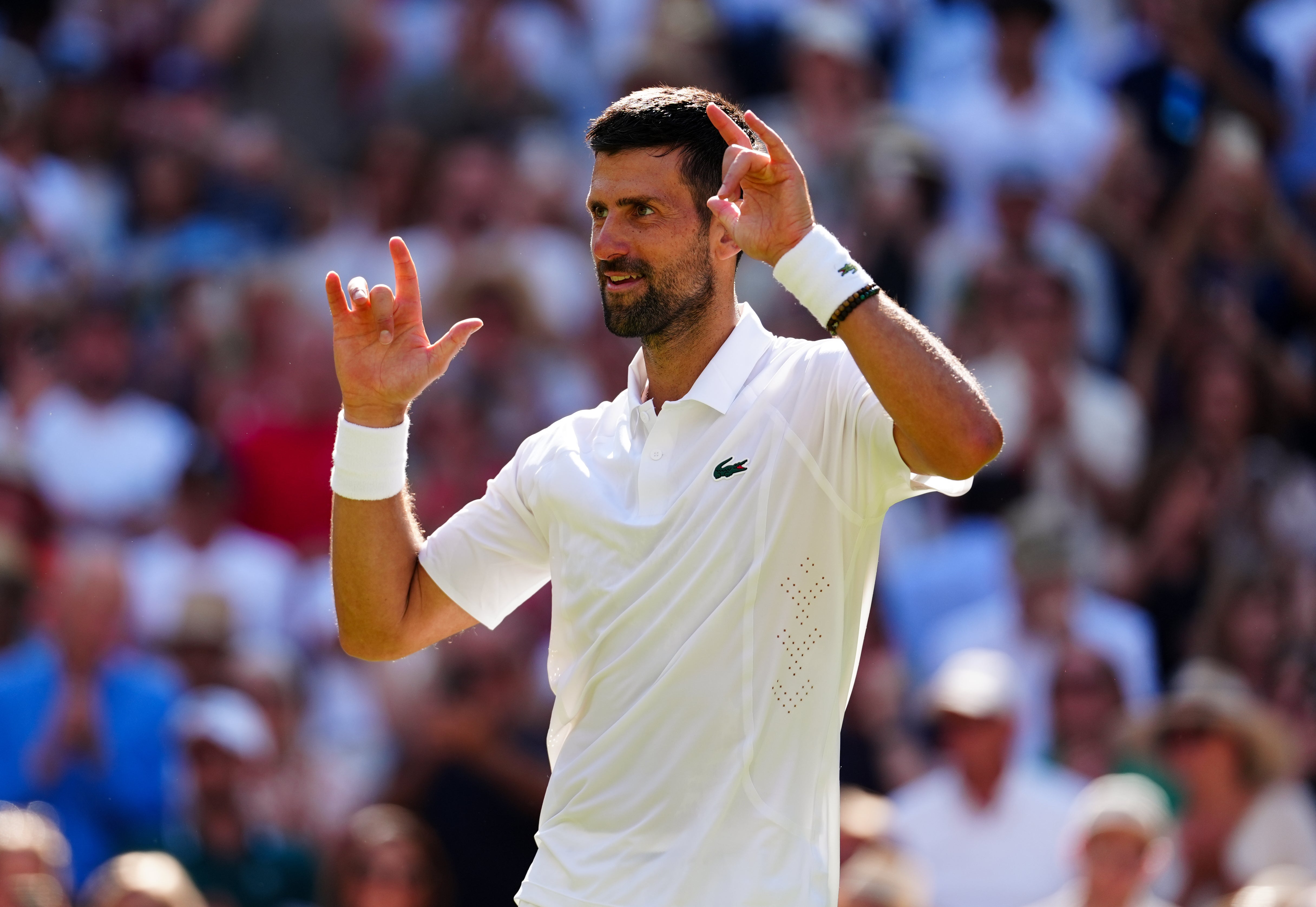 Novak Djokovic celebrated his victory with a dance (Adam Davy/PA)