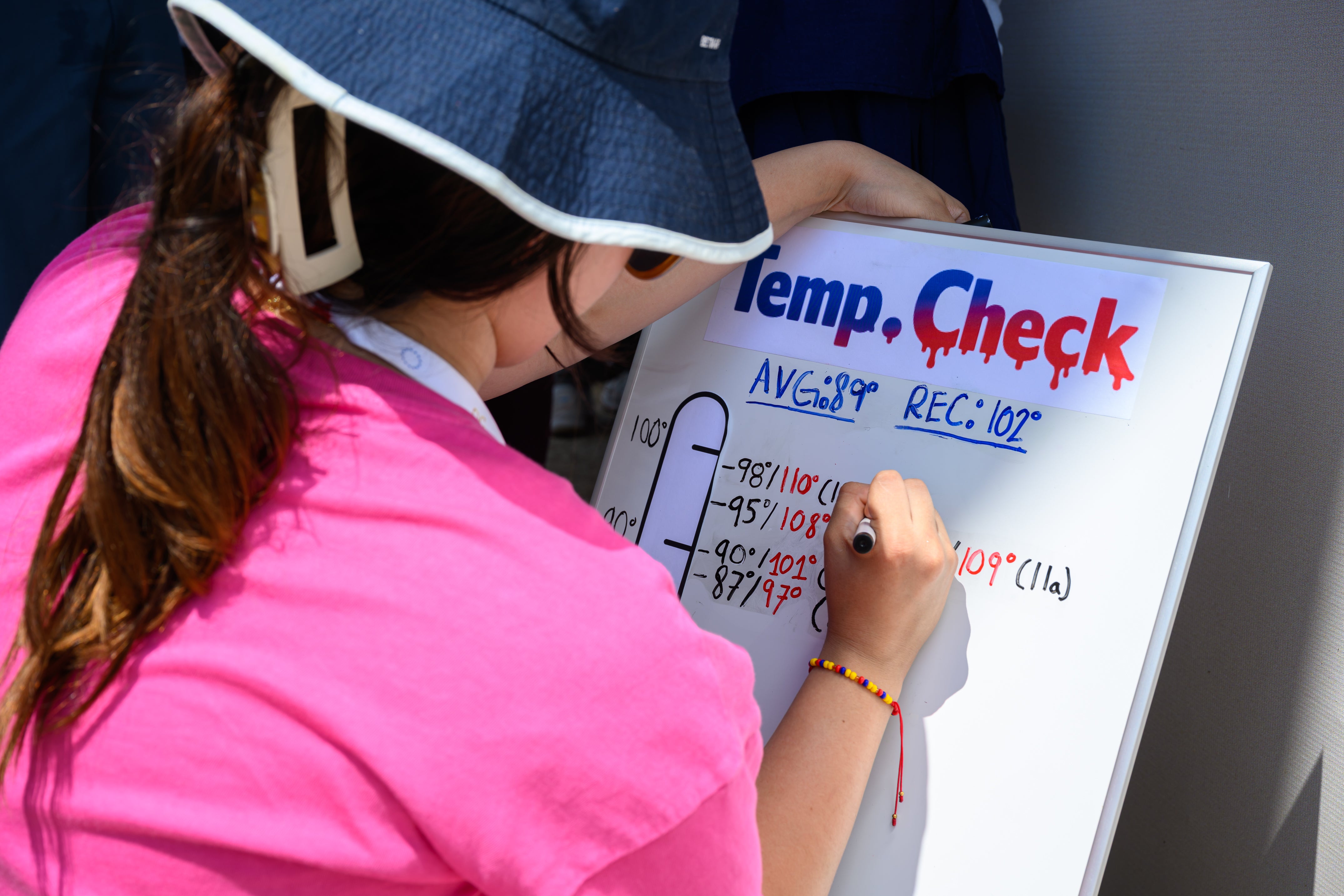 A person records the temperature at the state fair (Getty Images)